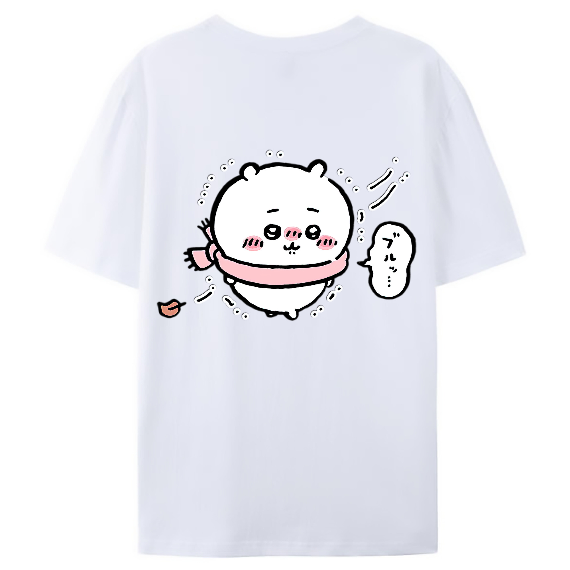 （画像用） ちいかわ ちいかわ Chii-kawa chiikawa 綿100％ メンズ半袖Tシャツ（バックプリント） 通気性
