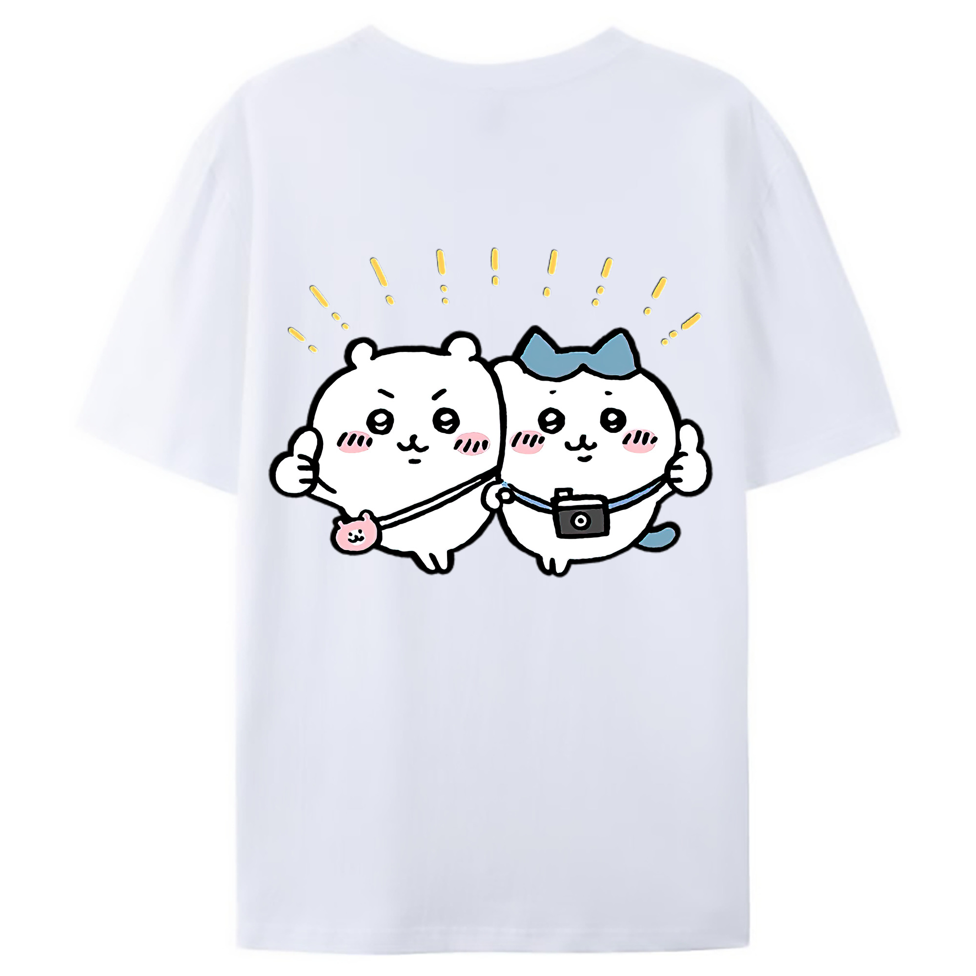 （画像用） ちいかわ ちいかわ Chii-kawa chiikawa 綿100％ メンズ半袖Tシャツ（バックプリント） 通気性