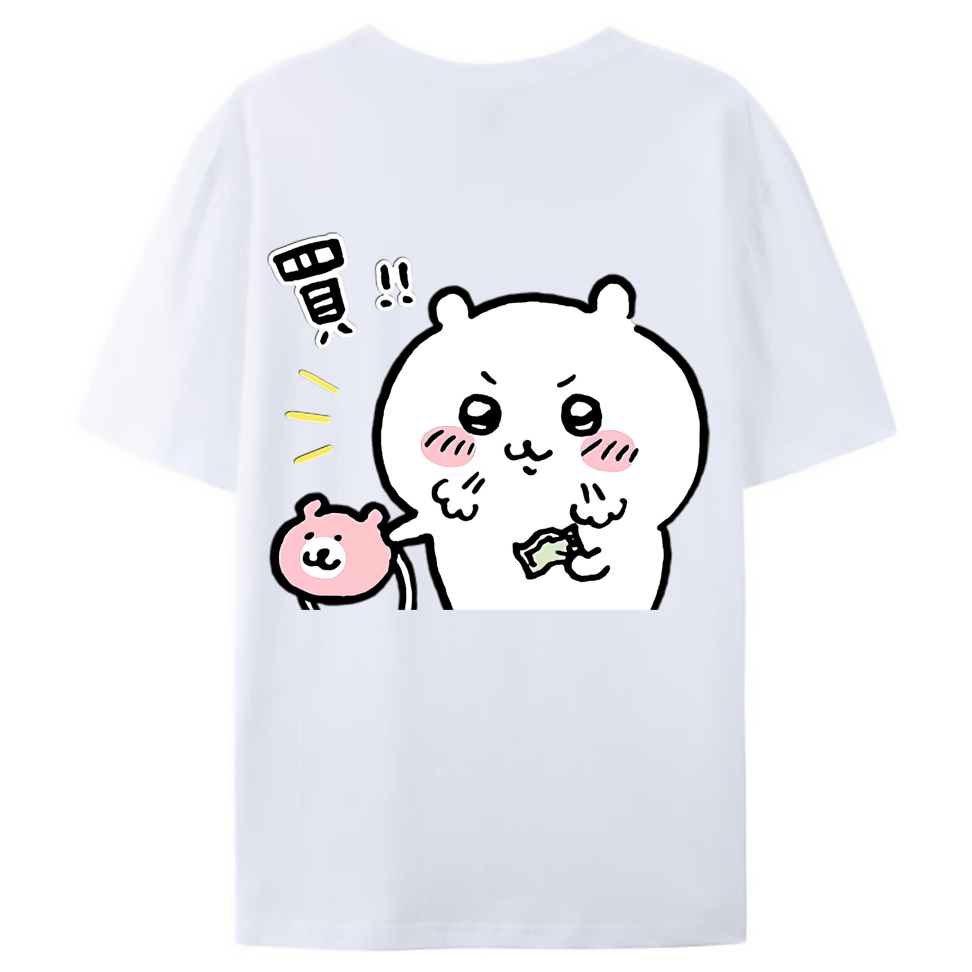 （画像用） ちいかわ ちいかわ Chii-kawa chiikawa 綿100％ メンズ半袖Tシャツ（バックプリント） 通気性