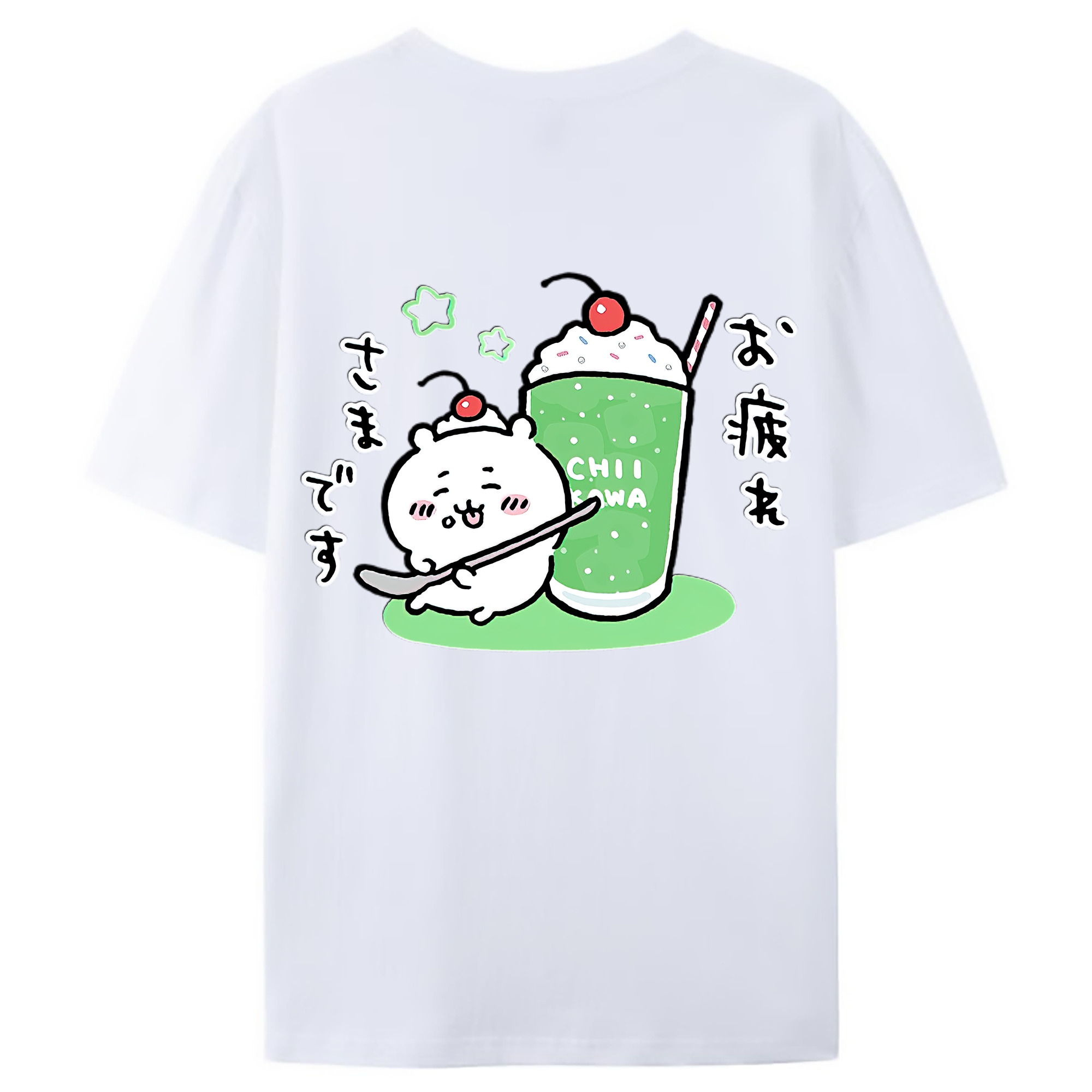（画像用） ちいかわ ちいかわ Chii-kawa chiikawa 綿100％ メンズ半袖Tシャツ（バックプリント） 通気性