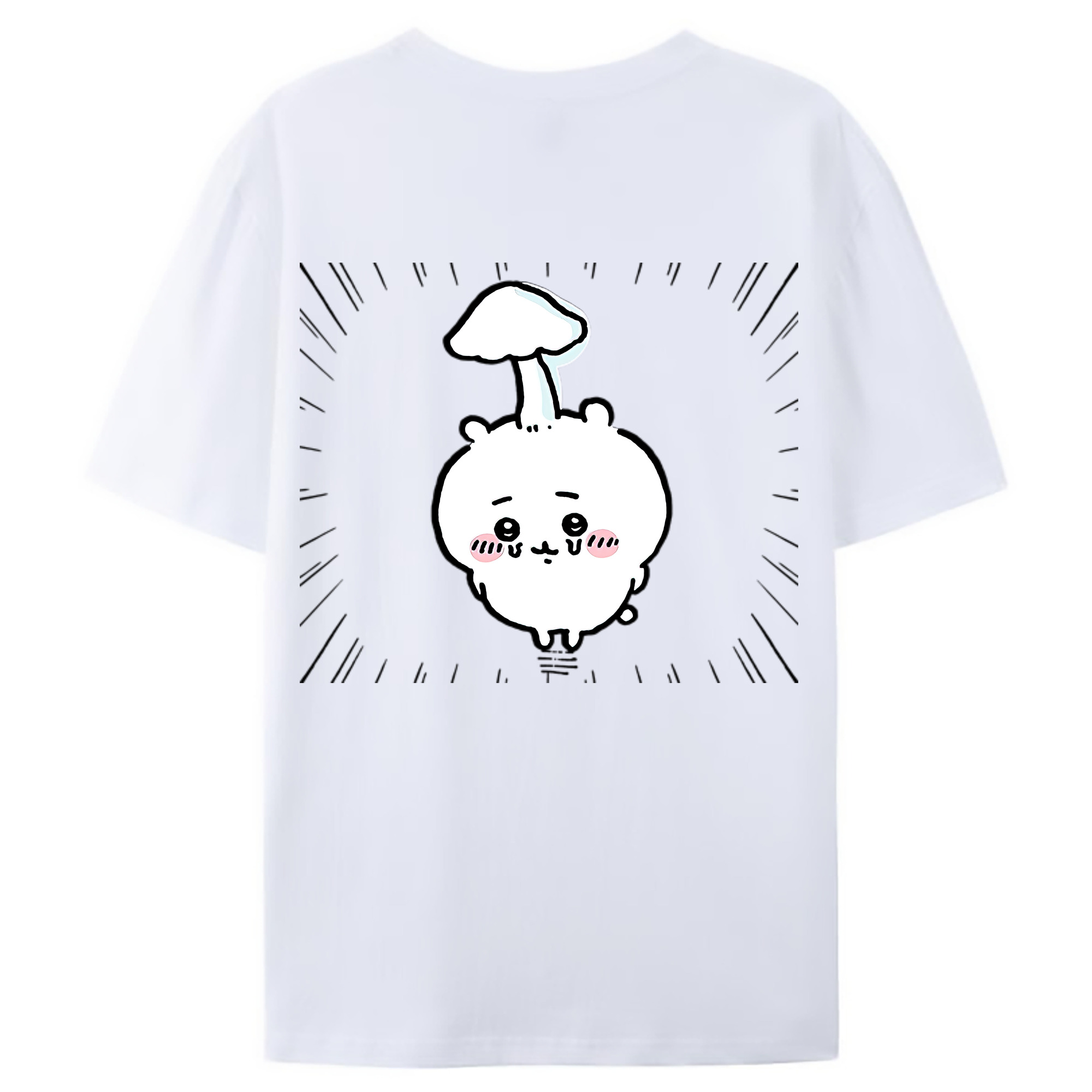 （画像用） ちいかわ ちいかわ Chii-kawa chiikawa 綿100％ メンズ半袖Tシャツ（バックプリント） 通気性