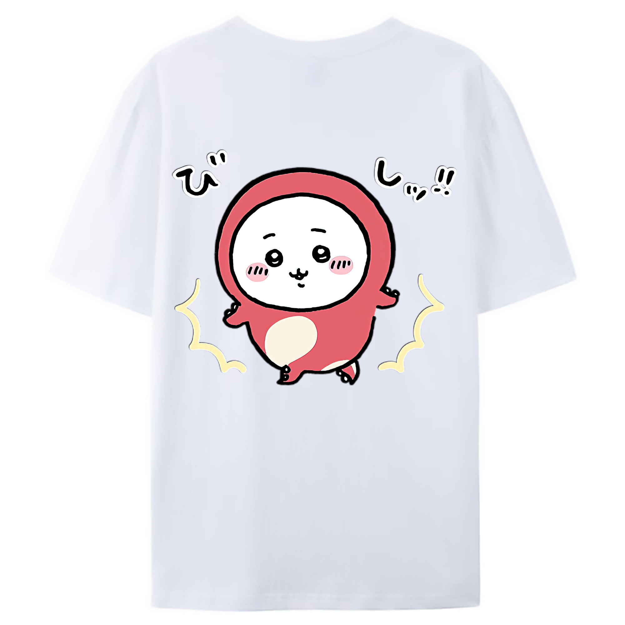 （画像用） ちいかわ ちいかわ Chii-kawa chiikawa 綿100％ メンズ半袖Tシャツ（バックプリント） 通気性
