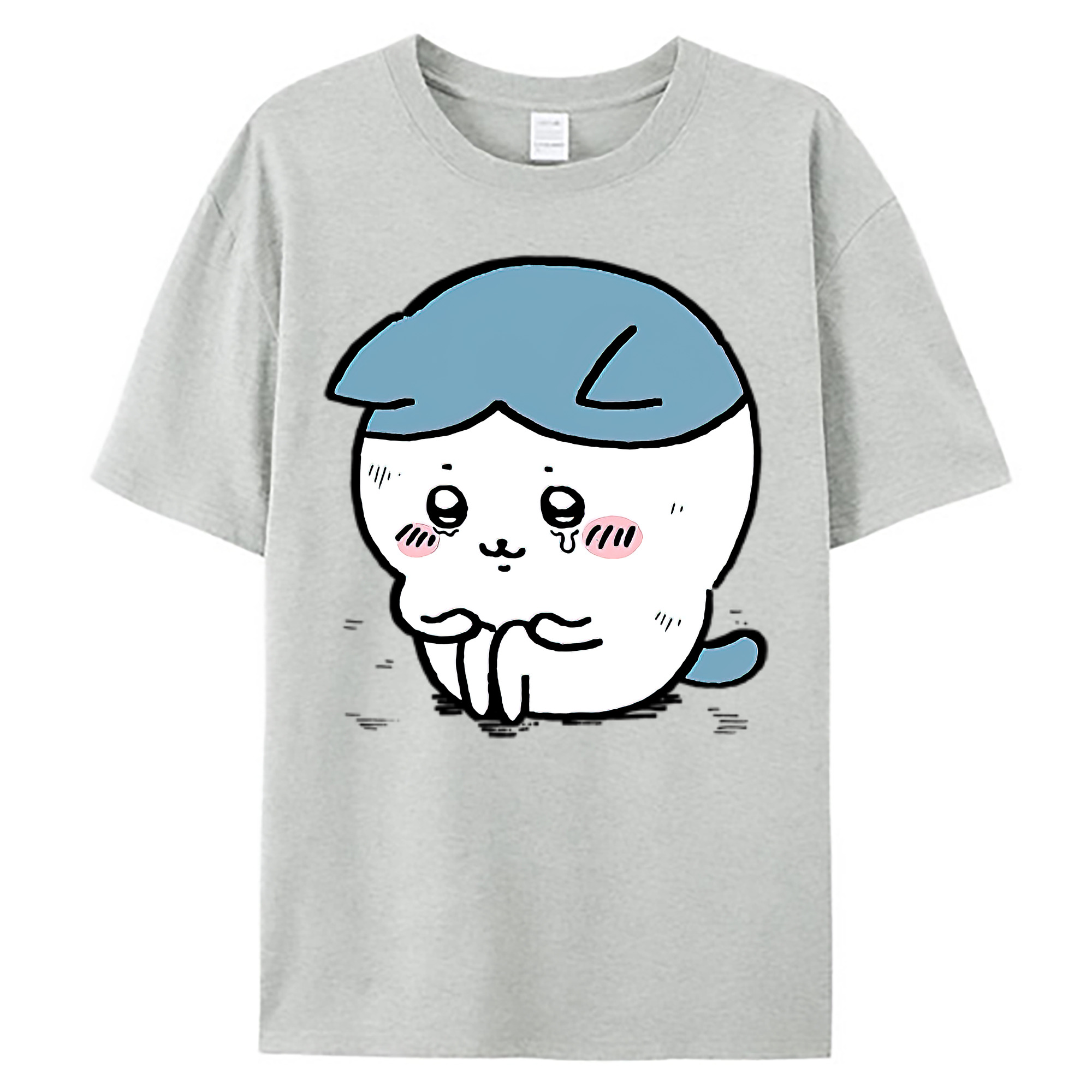 （画像用） ちいかわ ハチワレ Chii-kawa hachiware 綿100％ メンズ半袖Tシャツ｜肌触りやわらか＆通気性