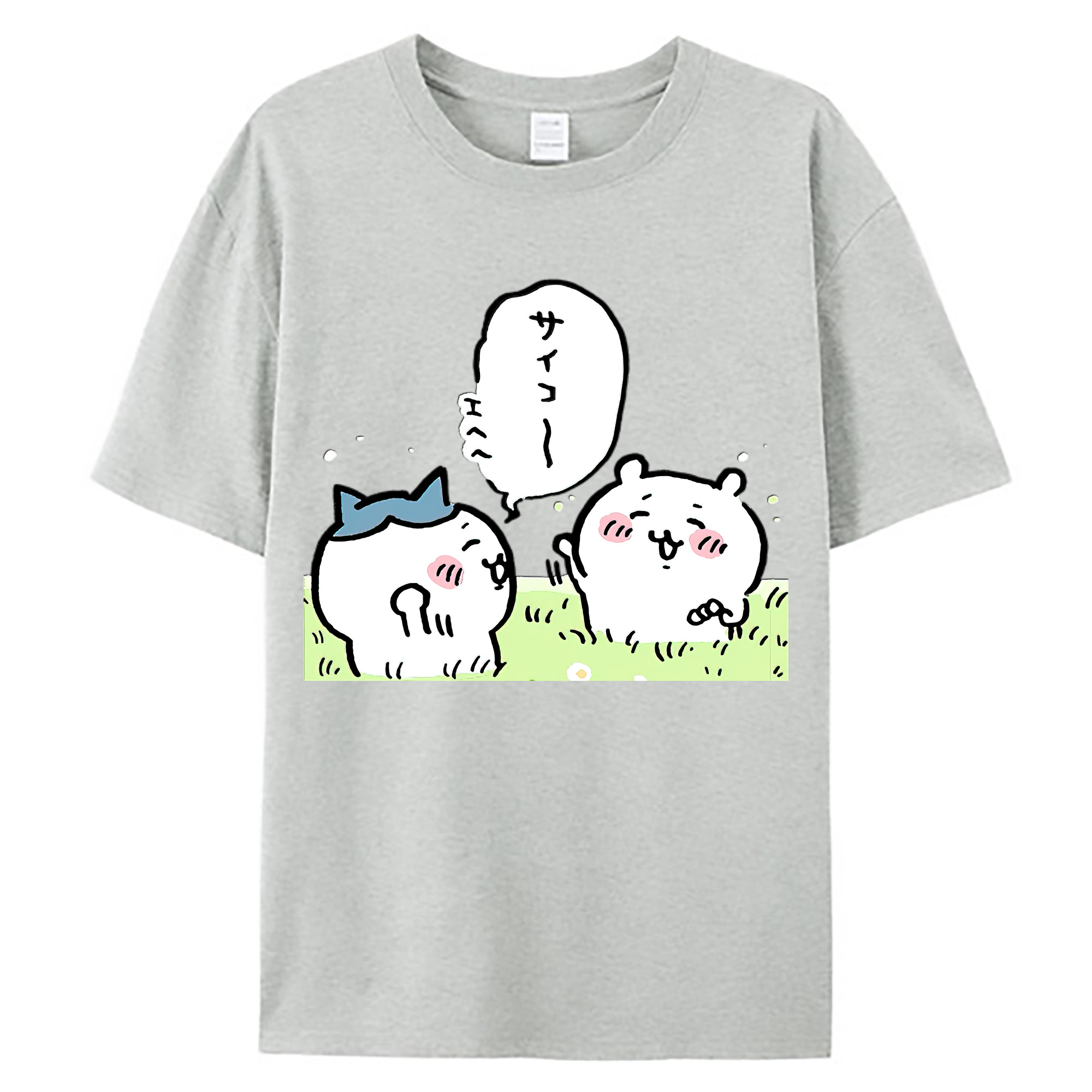 （画像用） ちいかわ ちいかわ Chii-kawa chiikawa 綿100％ メンズ半袖Tシャツ｜肌触りやわらか＆通気性