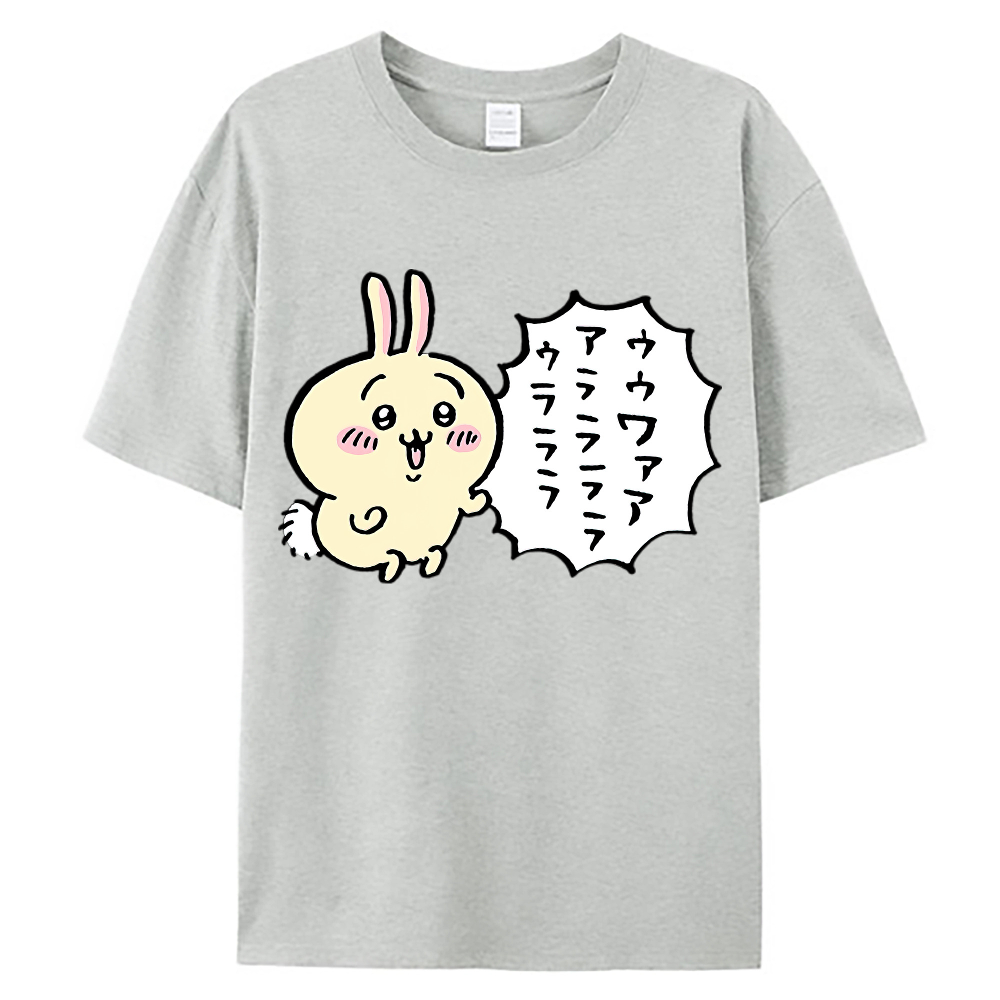 （画像用） ちいかわ うさぎ Chii-kawa usagi 綿100％ メンズ半袖Tシャツ｜肌触りやわらか＆通気性