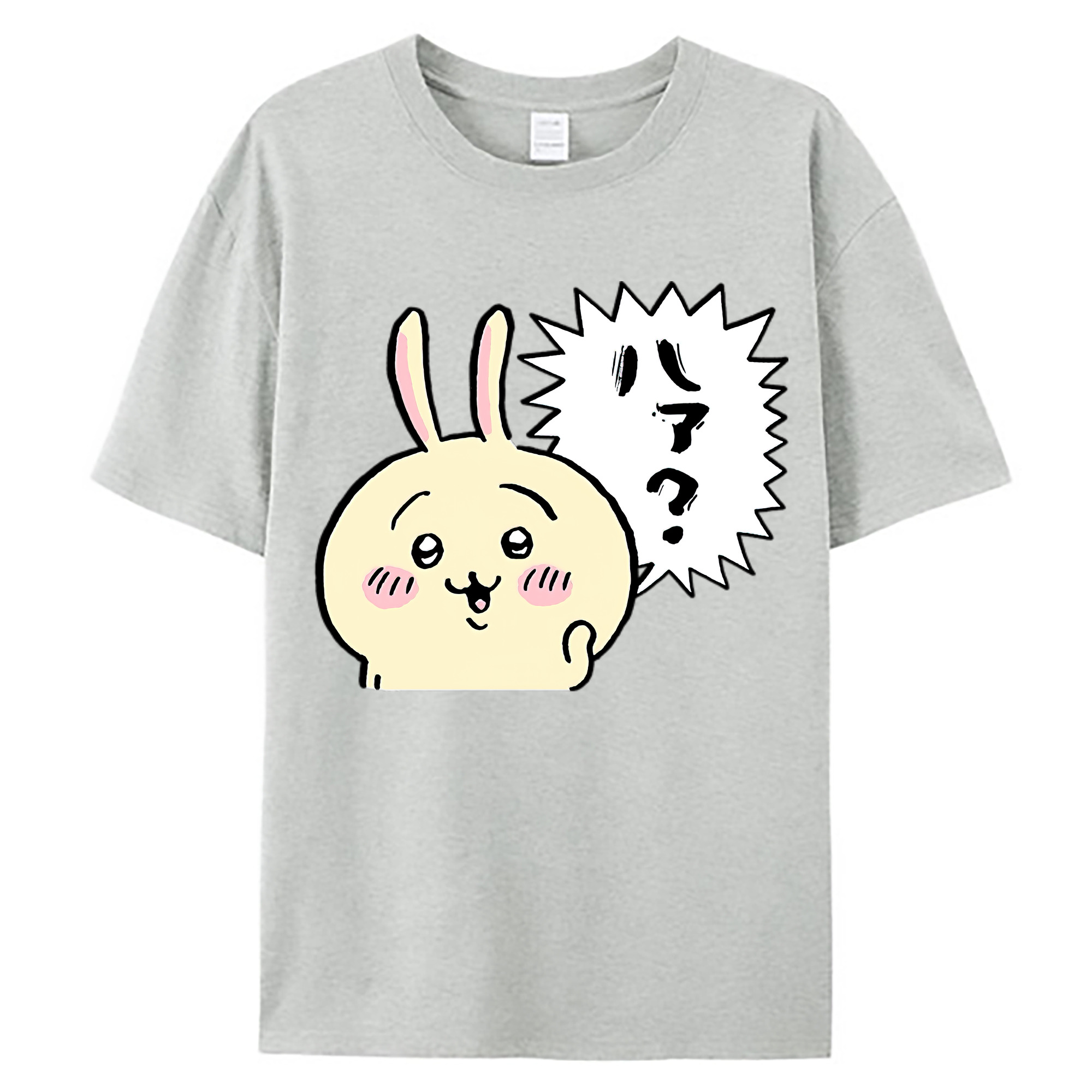 （画像用） ちいかわ うさぎ Chii-kawa usagi 綿100％ メンズ半袖Tシャツ｜肌触りやわらか＆通気性