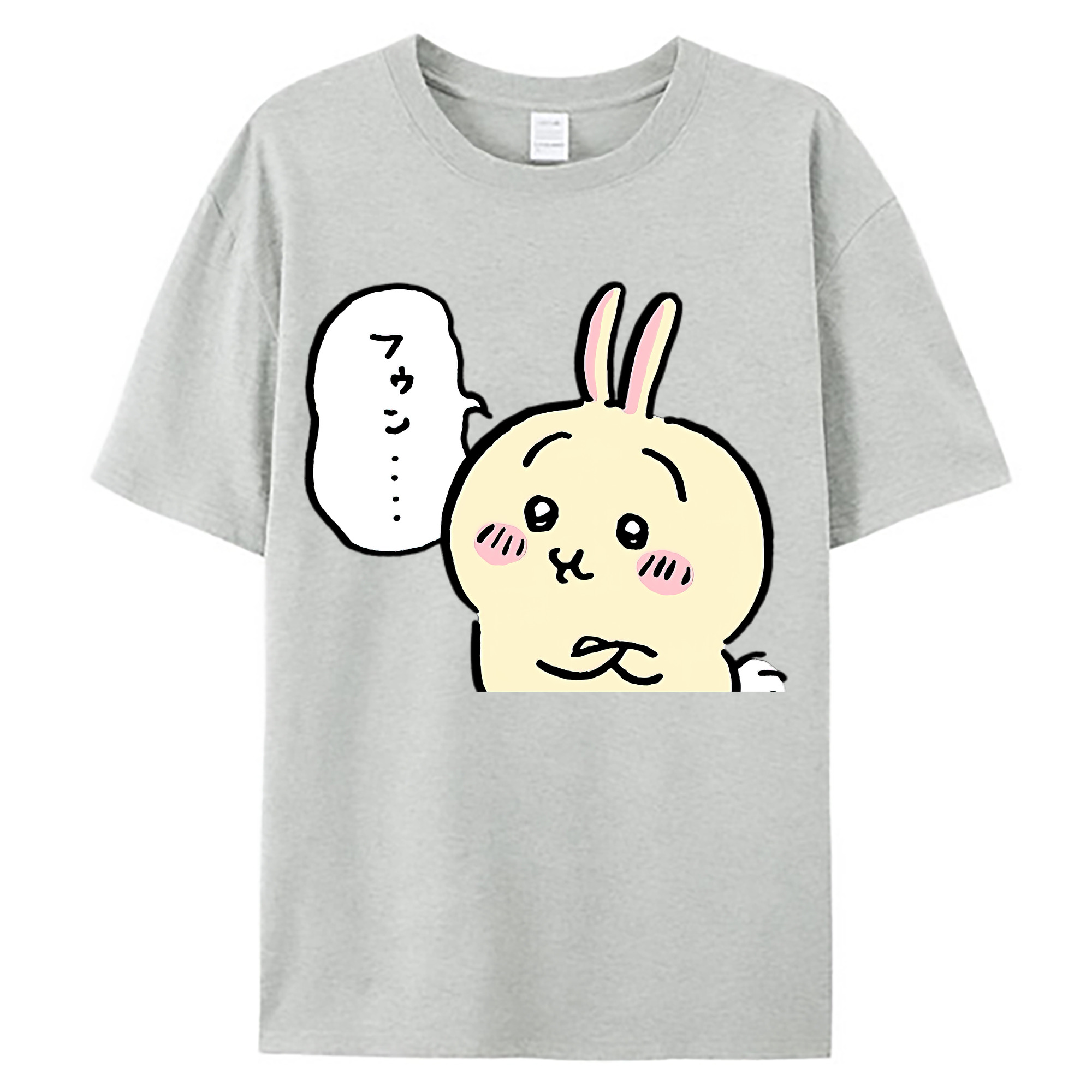 （画像用） ちいかわ うさぎ Chii-kawa usagi 綿100％ メンズ半袖Tシャツ｜肌触りやわらか＆通気性