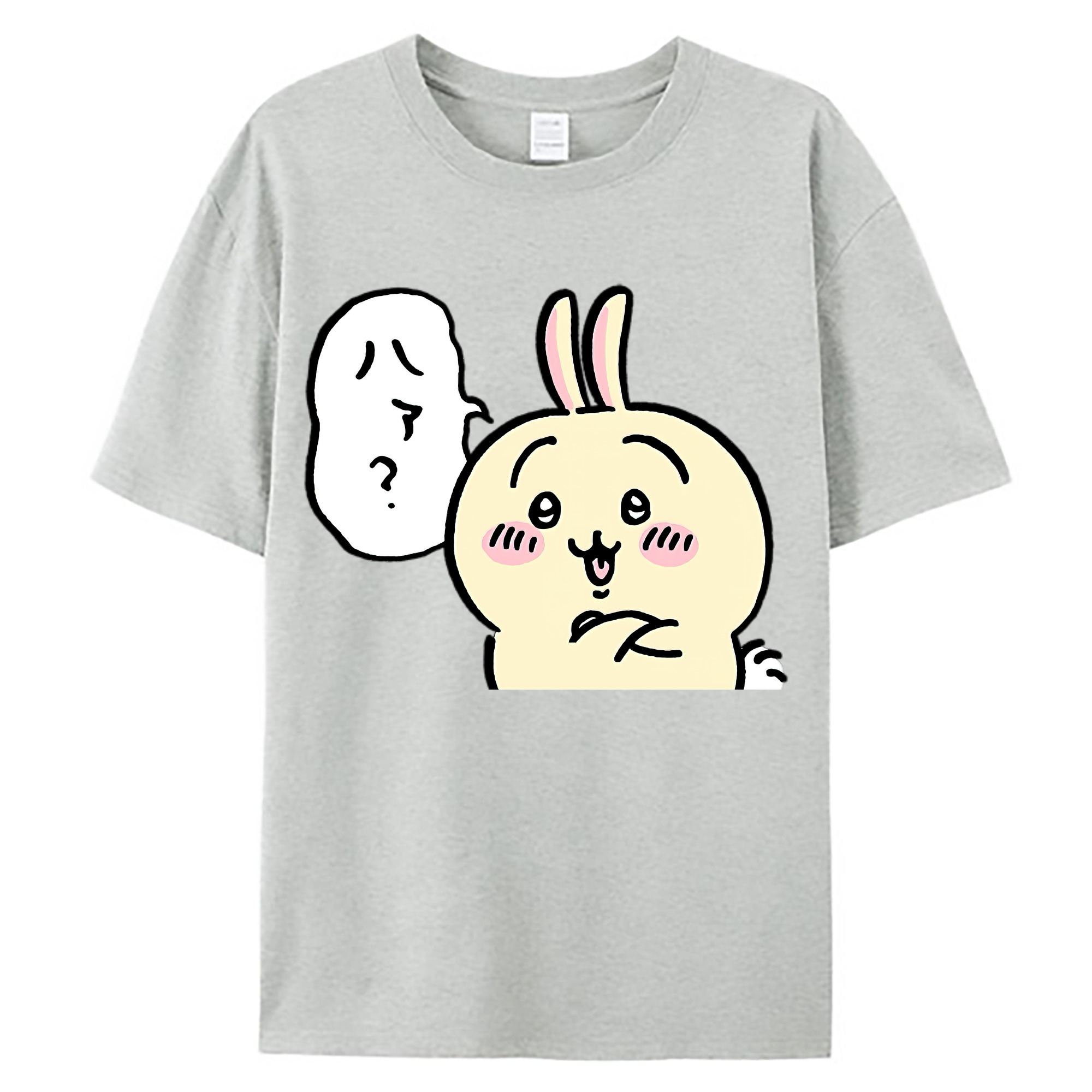 （画像用） ちいかわ うさぎ Chii-kawa usagi 綿100％ メンズ半袖Tシャツ｜肌触りやわらか＆通気性