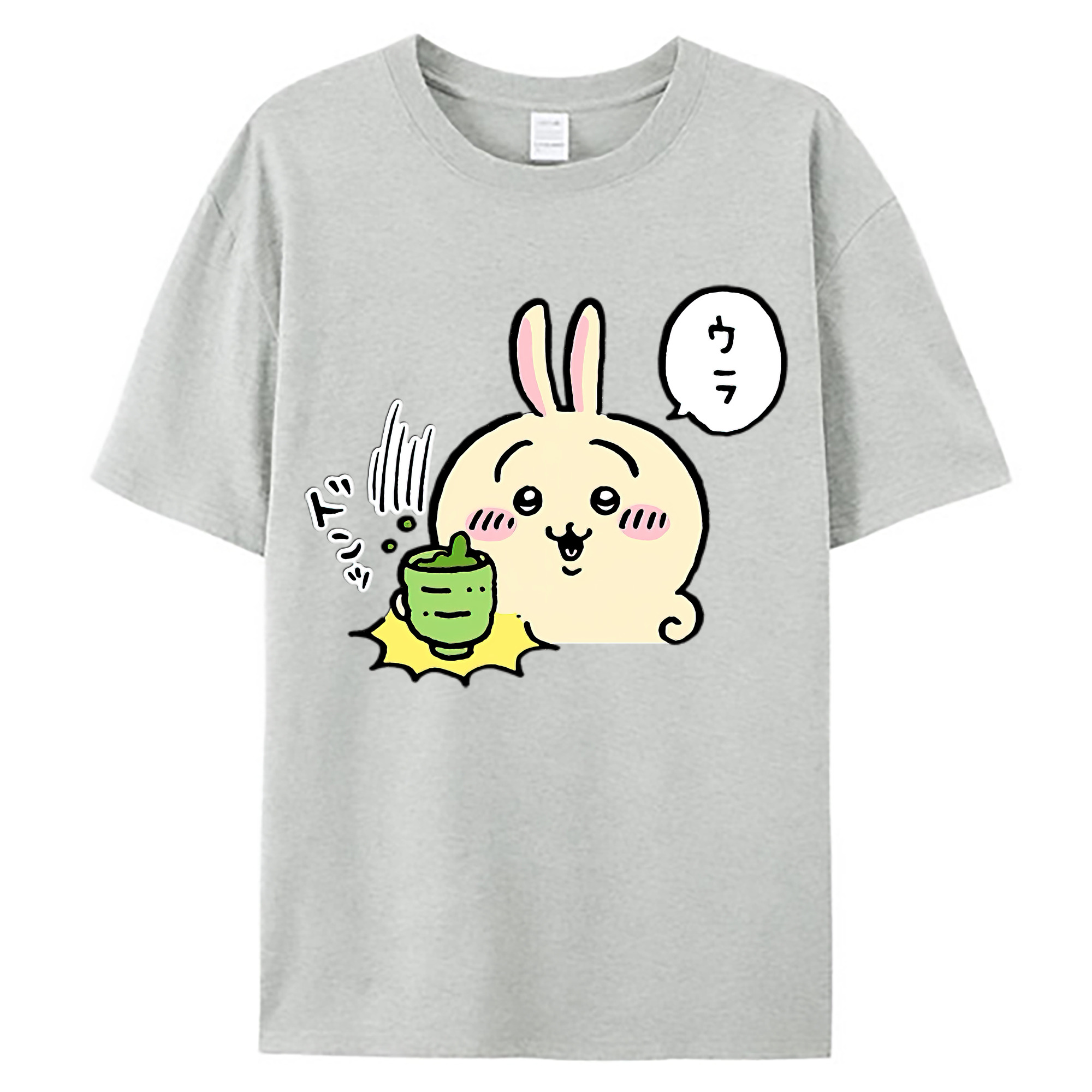 （画像用） ちいかわ うさぎ Chii-kawa usagi 綿100％ メンズ半袖Tシャツ｜肌触りやわらか＆通気性