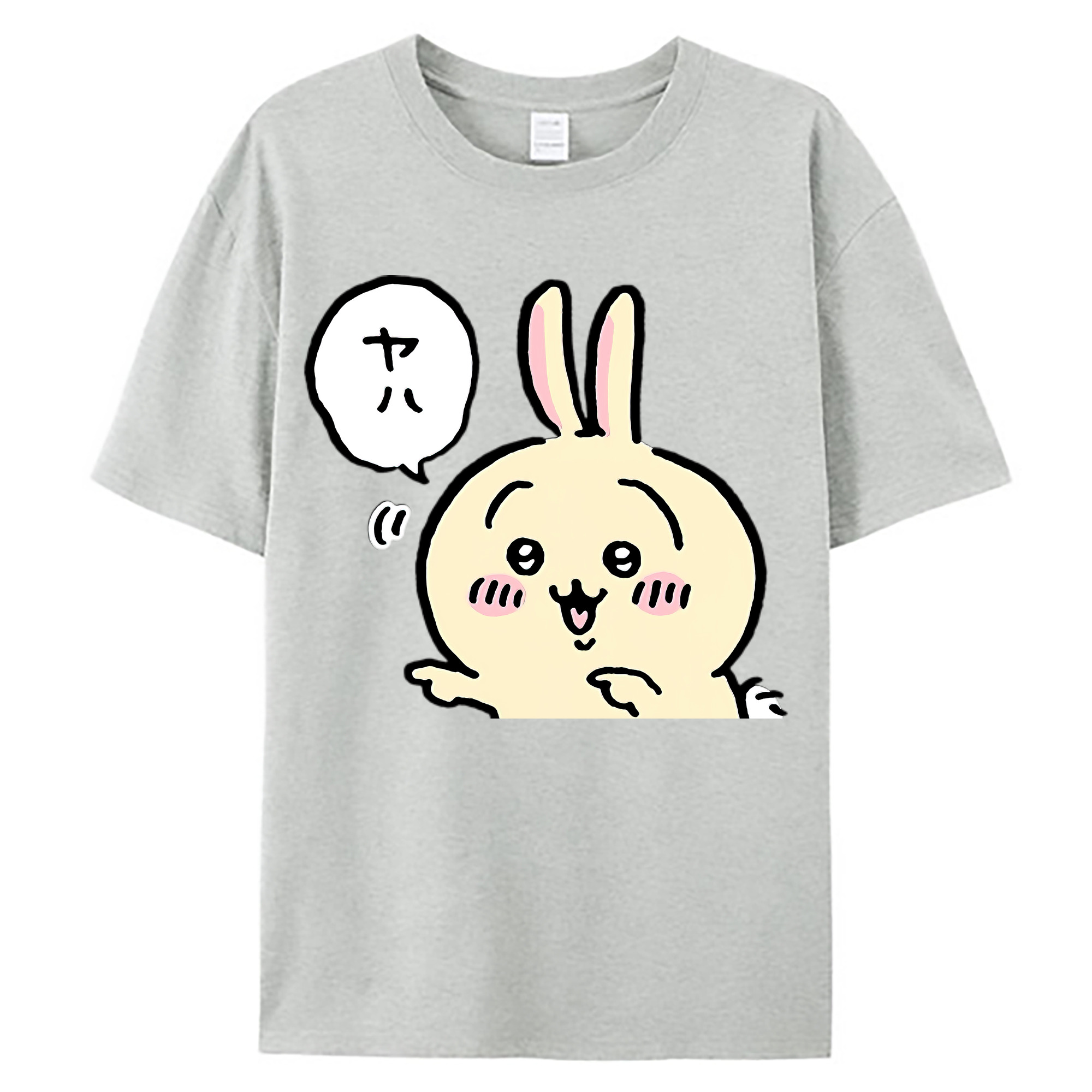 （画像用） ちいかわ うさぎ Chii-kawa usagi 綿100％ メンズ半袖Tシャツ｜肌触りやわらか＆通気性