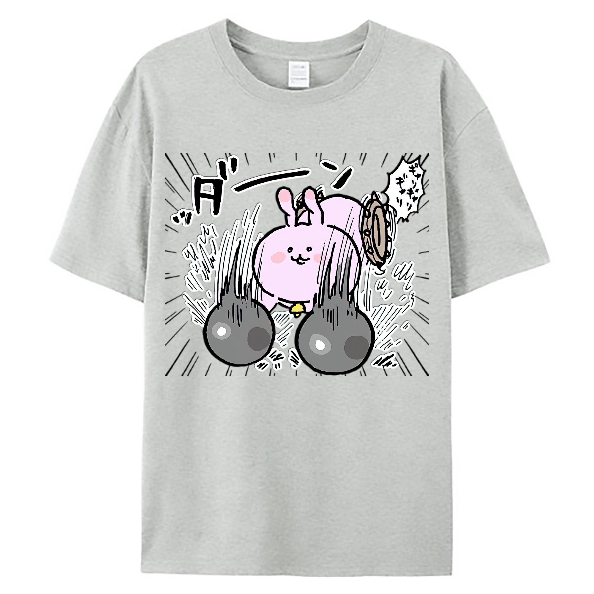 （画像用） ちいかわ うさぎ Chii-kawa usagi 綿100％ メンズ半袖Tシャツ｜肌触りやわらか＆通気性