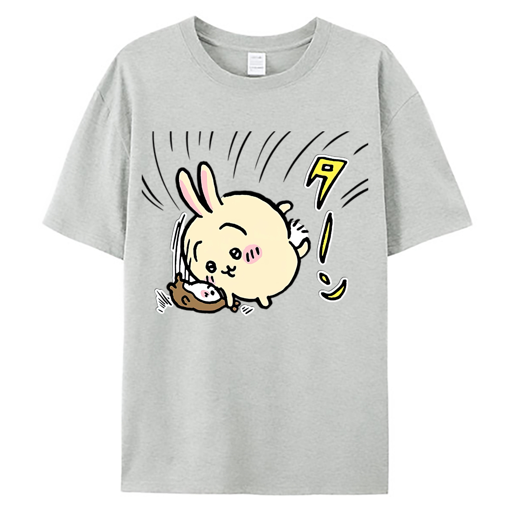 （画像用） ちいかわ うさぎ Chii-kawa usagi 綿100％ メンズ半袖Tシャツ｜肌触りやわらか＆通気性
