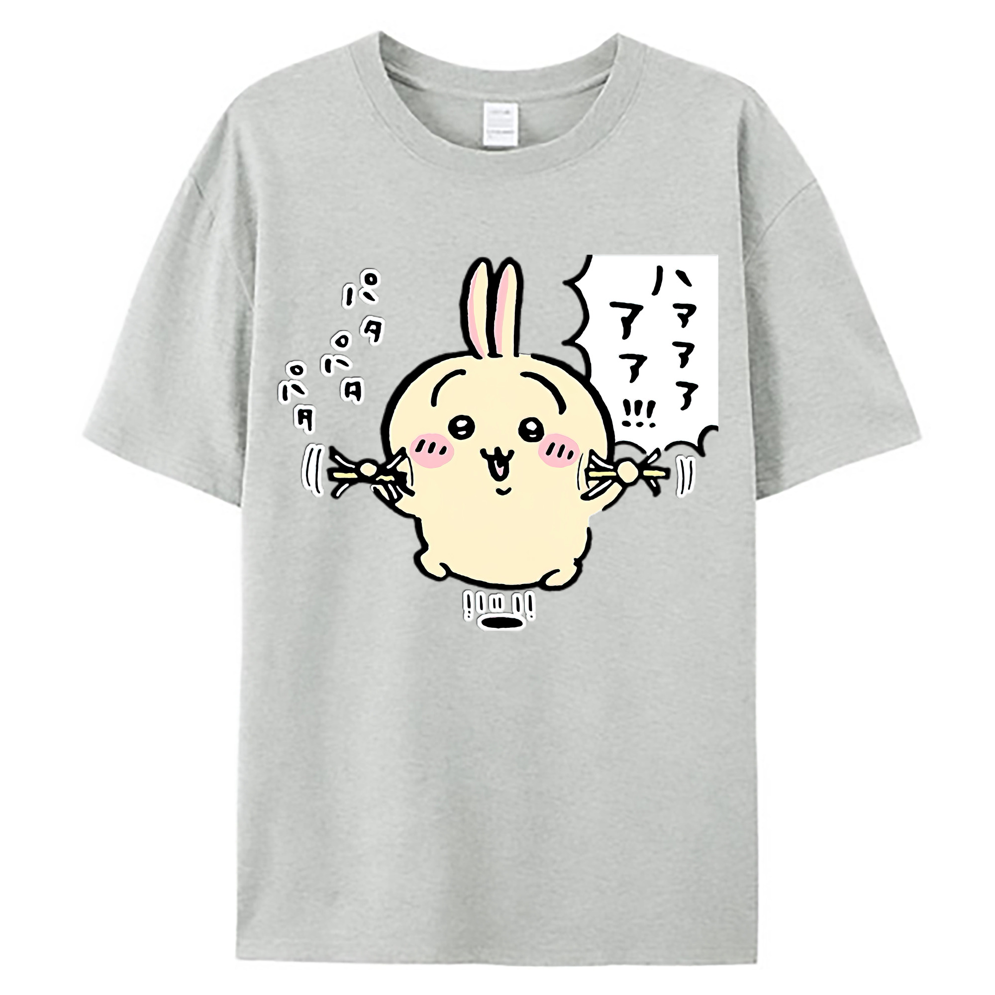 （画像用） ちいかわ うさぎ Chii-kawa usagi 綿100％ メンズ半袖Tシャツ｜肌触りやわらか＆通気性