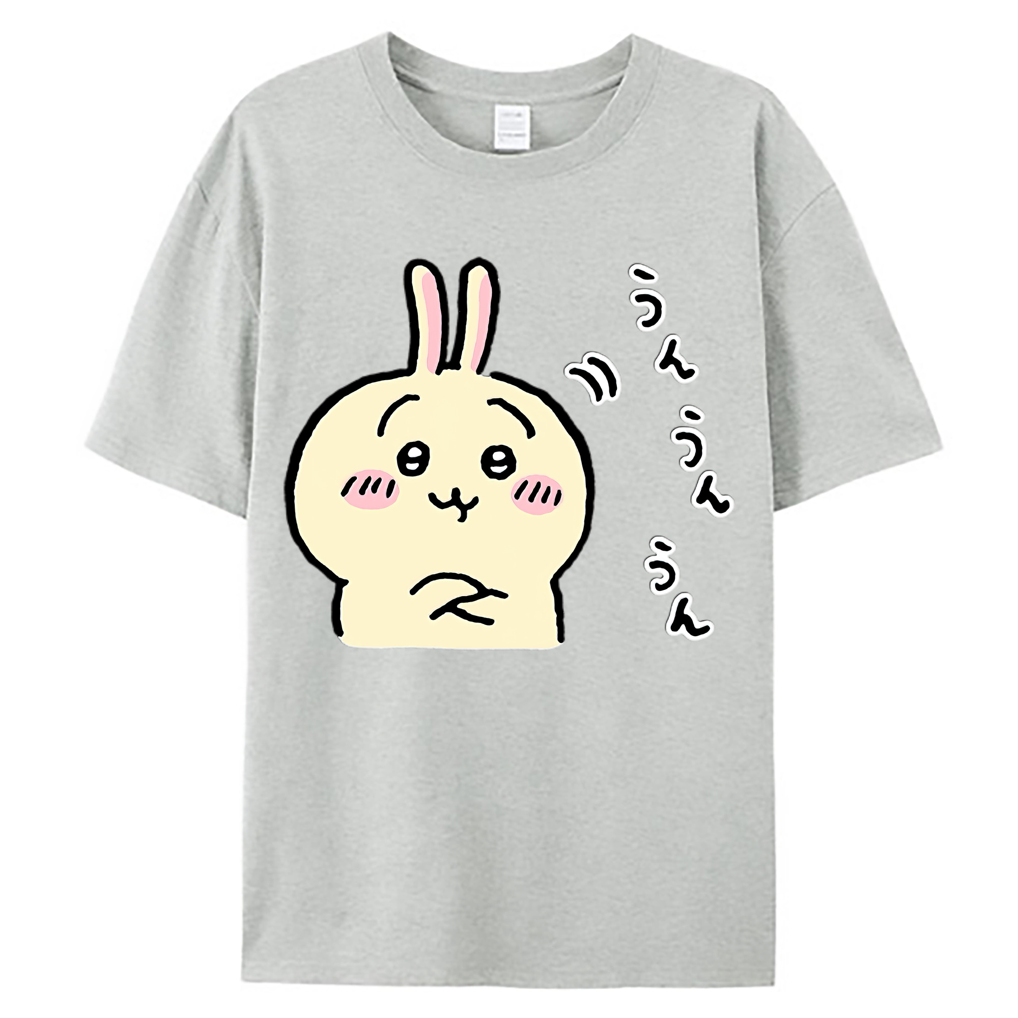 （画像用） ちいかわ うさぎ Chii-kawa usagi 綿100％ メンズ半袖Tシャツ｜肌触りやわらか＆通気性
