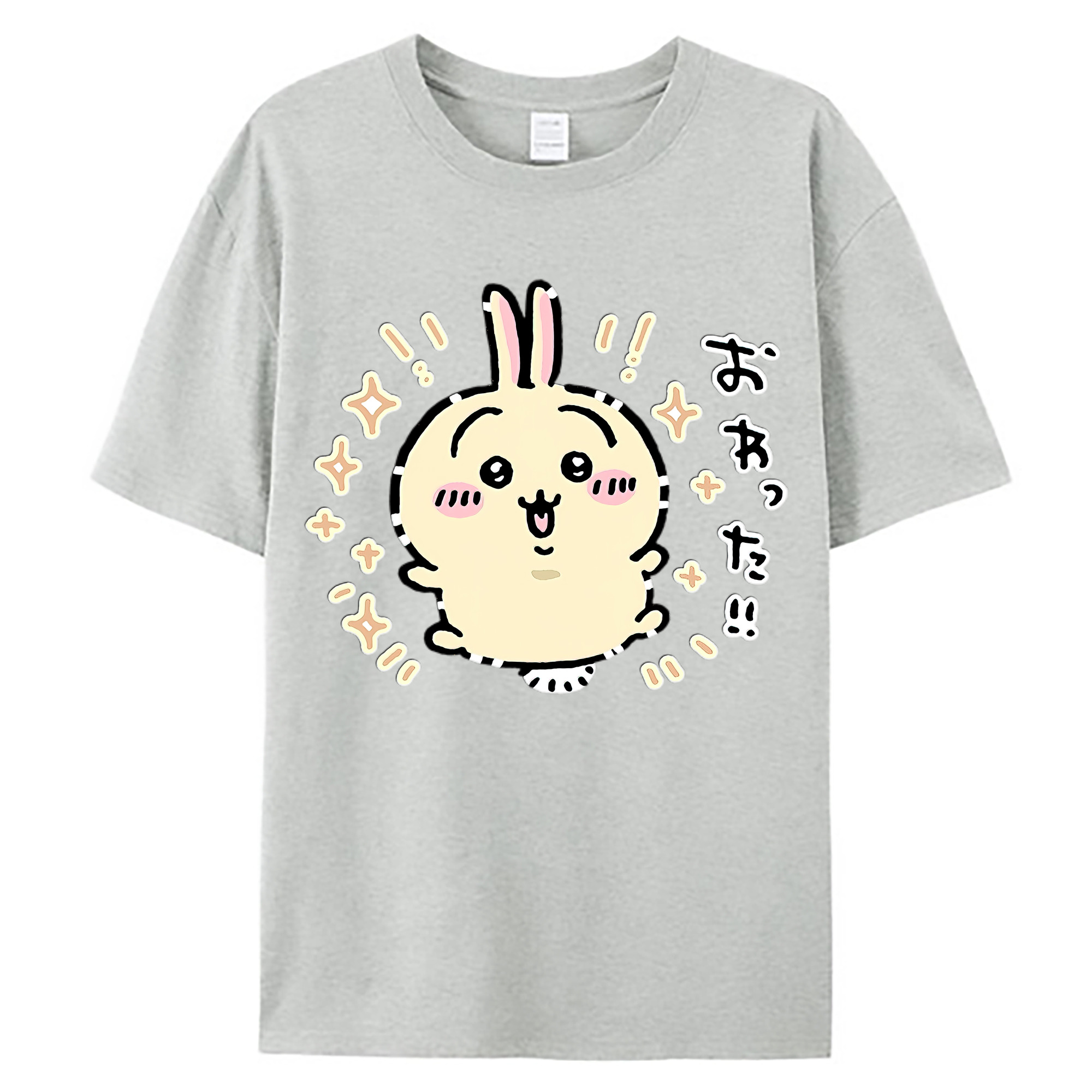 （画像用） ちいかわ うさぎ Chii-kawa usagi 綿100％ メンズ半袖Tシャツ｜肌触りやわらか＆通気性