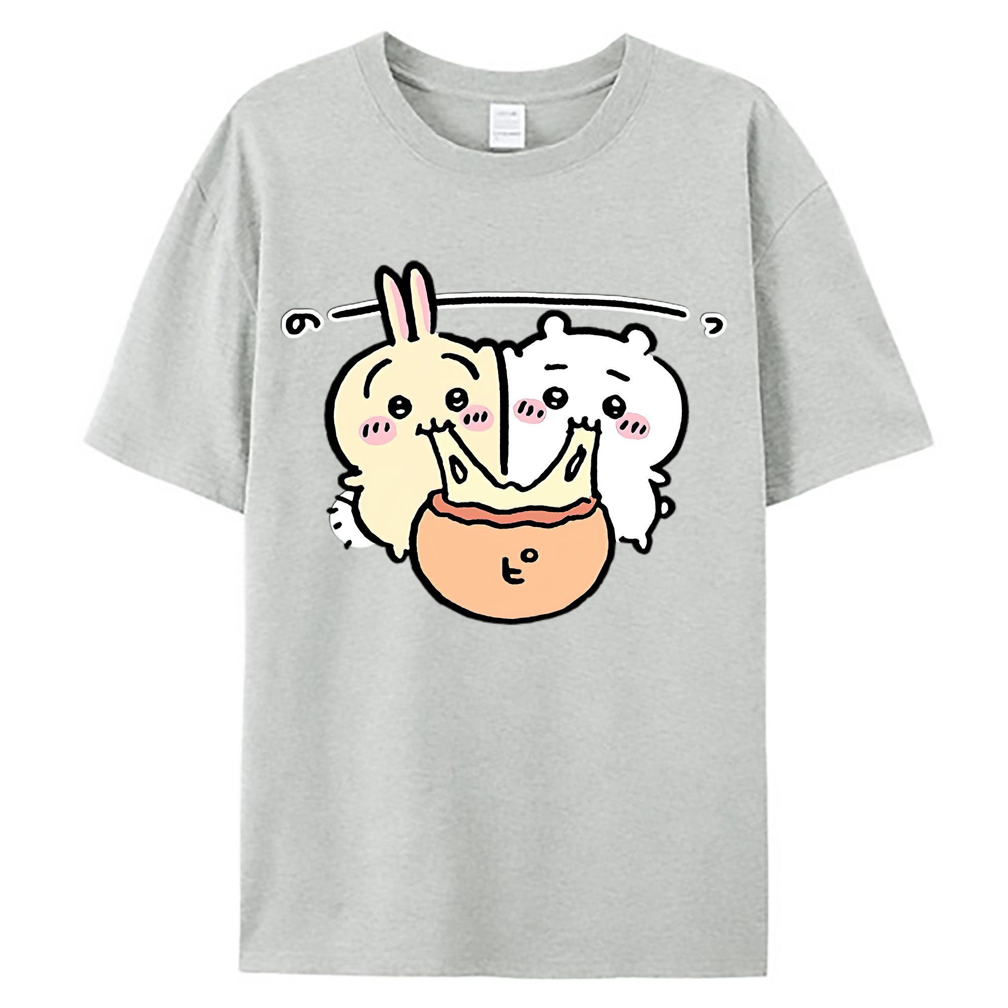 （画像用） ちいかわ うさぎ Chii-kawa usagi 綿100％ メンズ半袖Tシャツ｜肌触りやわらか＆通気性