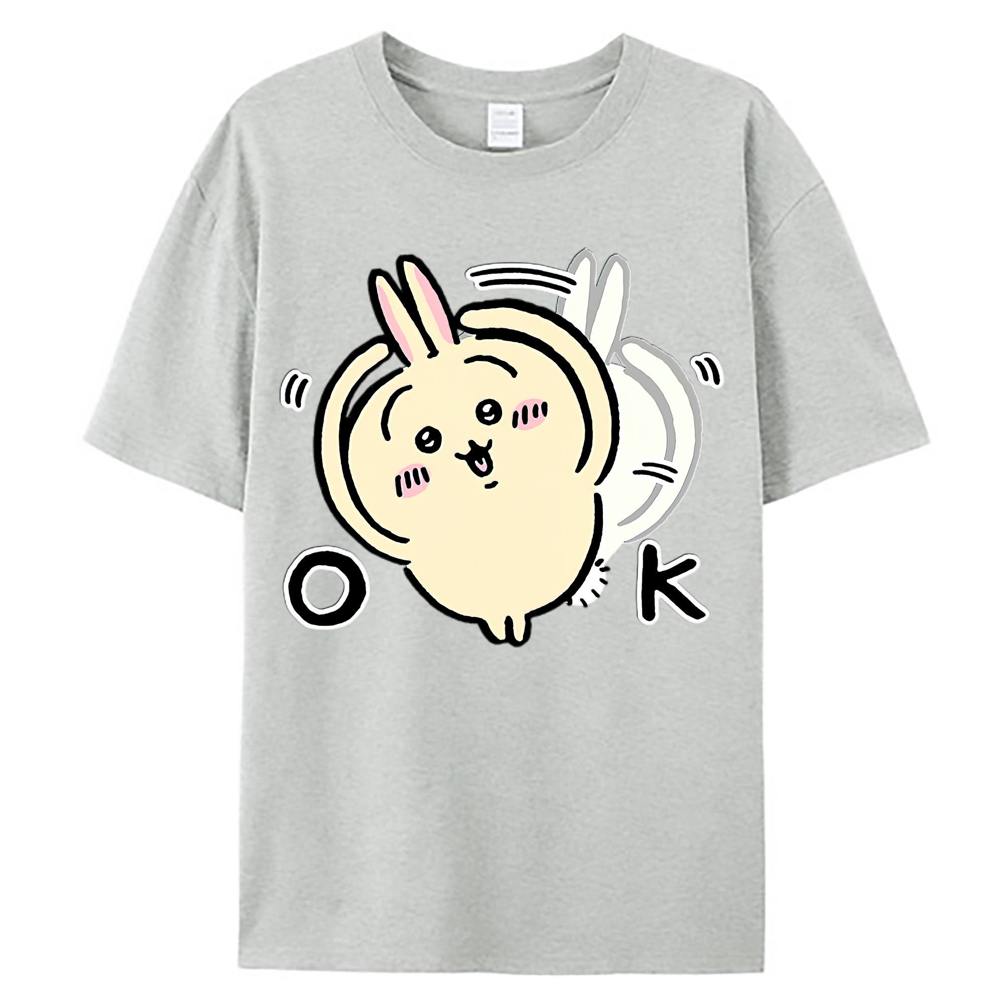 （画像用） ちいかわ うさぎ Chii-kawa usagi 綿100％ メンズ半袖Tシャツ｜肌触りやわらか＆通気性