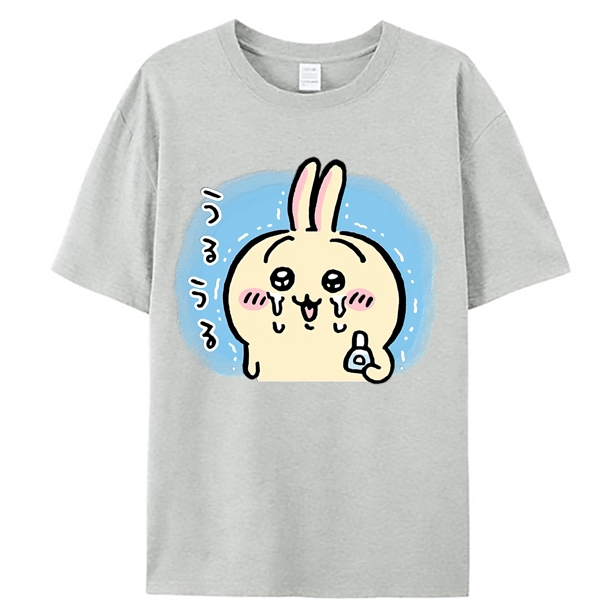 （画像用） ちいかわ うさぎ Chii-kawa usagi 綿100％ メンズ半袖Tシャツ｜肌触りやわらか＆通気性