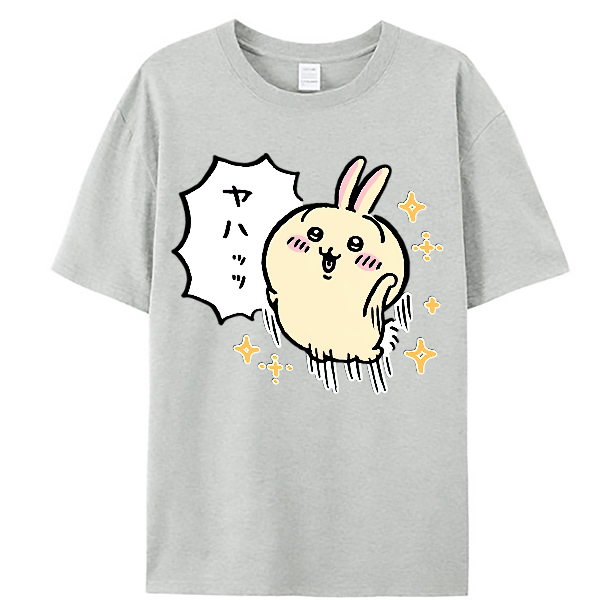 （画像用） ちいかわ うさぎ Chii-kawa usagi 綿100％ メンズ半袖Tシャツ｜肌触りやわらか＆通気性