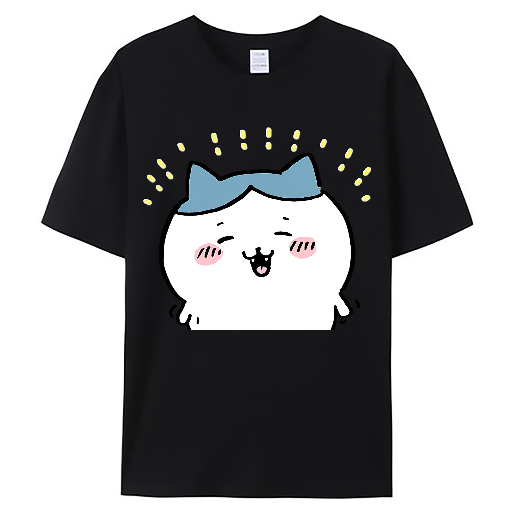 （画像用） ちいかわ ハチワレ Chii-kawa hachiware 綿100％ メンズ半袖Tシャツ｜肌触りやわらか＆通気性