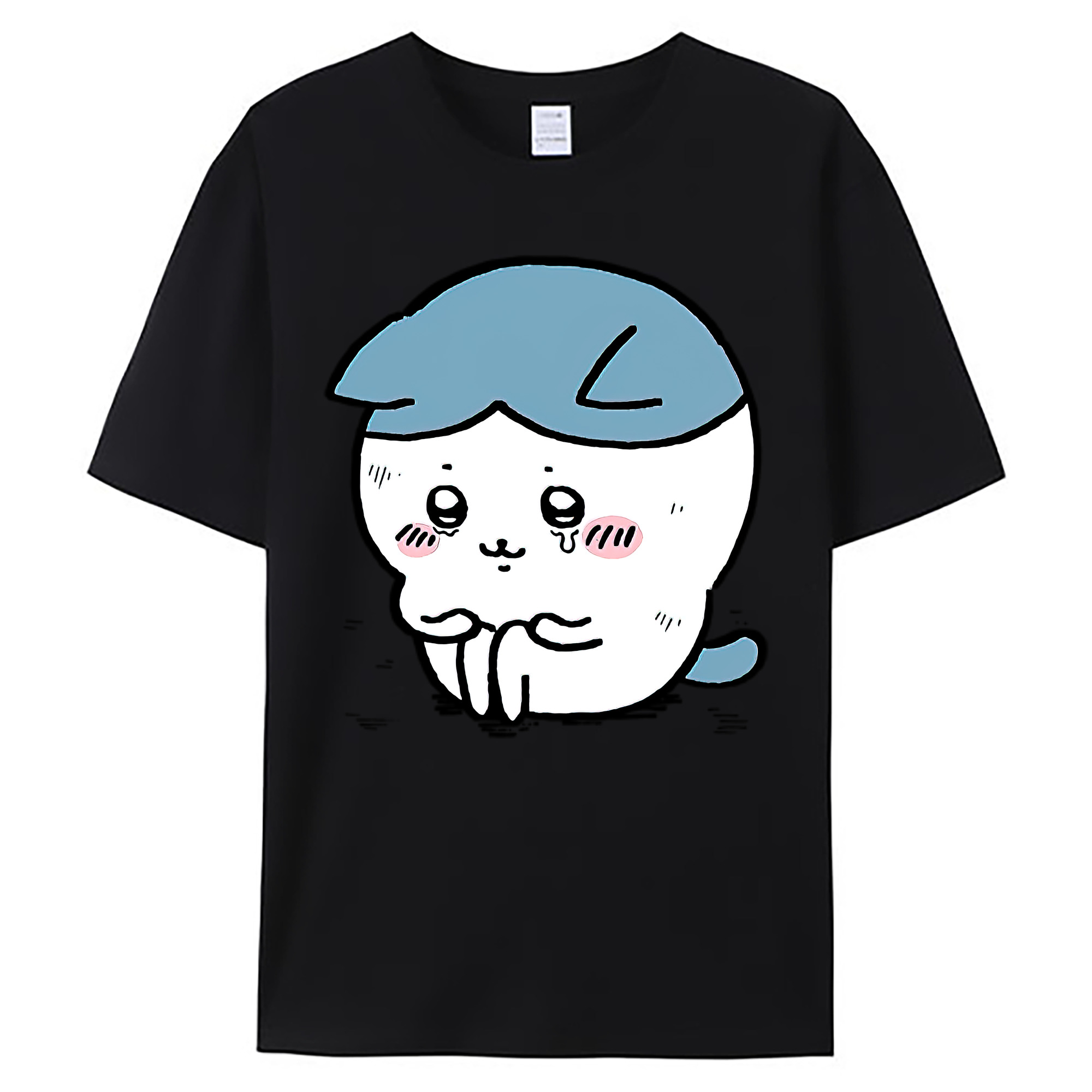 （画像用） ちいかわ ハチワレ Chii-kawa hachiware 綿100％ メンズ半袖Tシャツ｜肌触りやわらか＆通気性