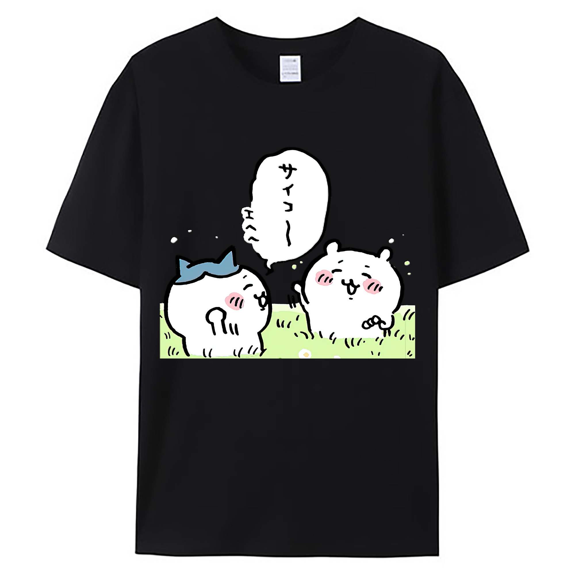 （画像用） ちいかわ ちいかわ Chii-kawa chiikawa 綿100％ メンズ半袖Tシャツ｜肌触りやわらか＆通気性