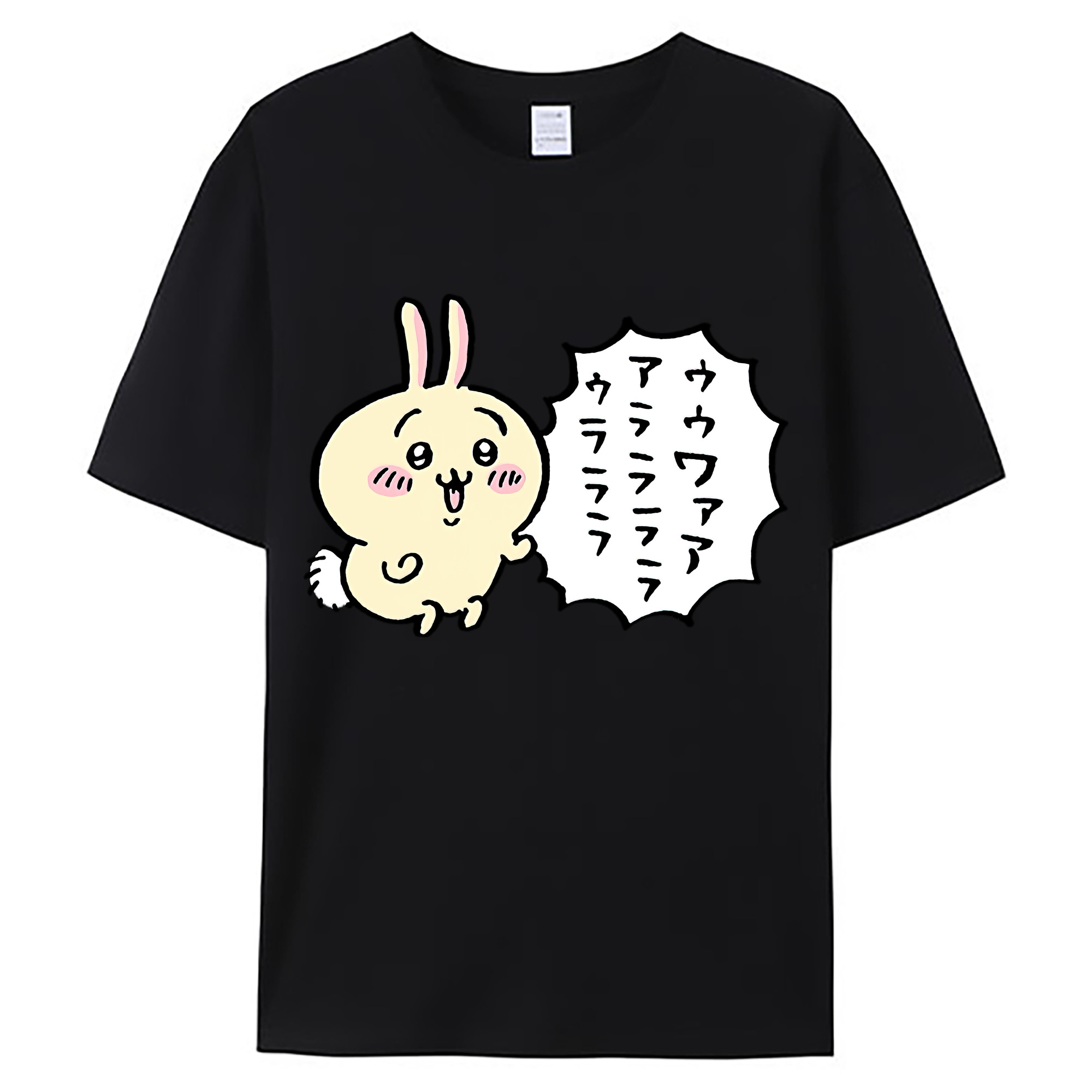 （画像用） ちいかわ うさぎ Chii-kawa usagi 綿100％ メンズ半袖Tシャツ｜肌触りやわらか＆通気性