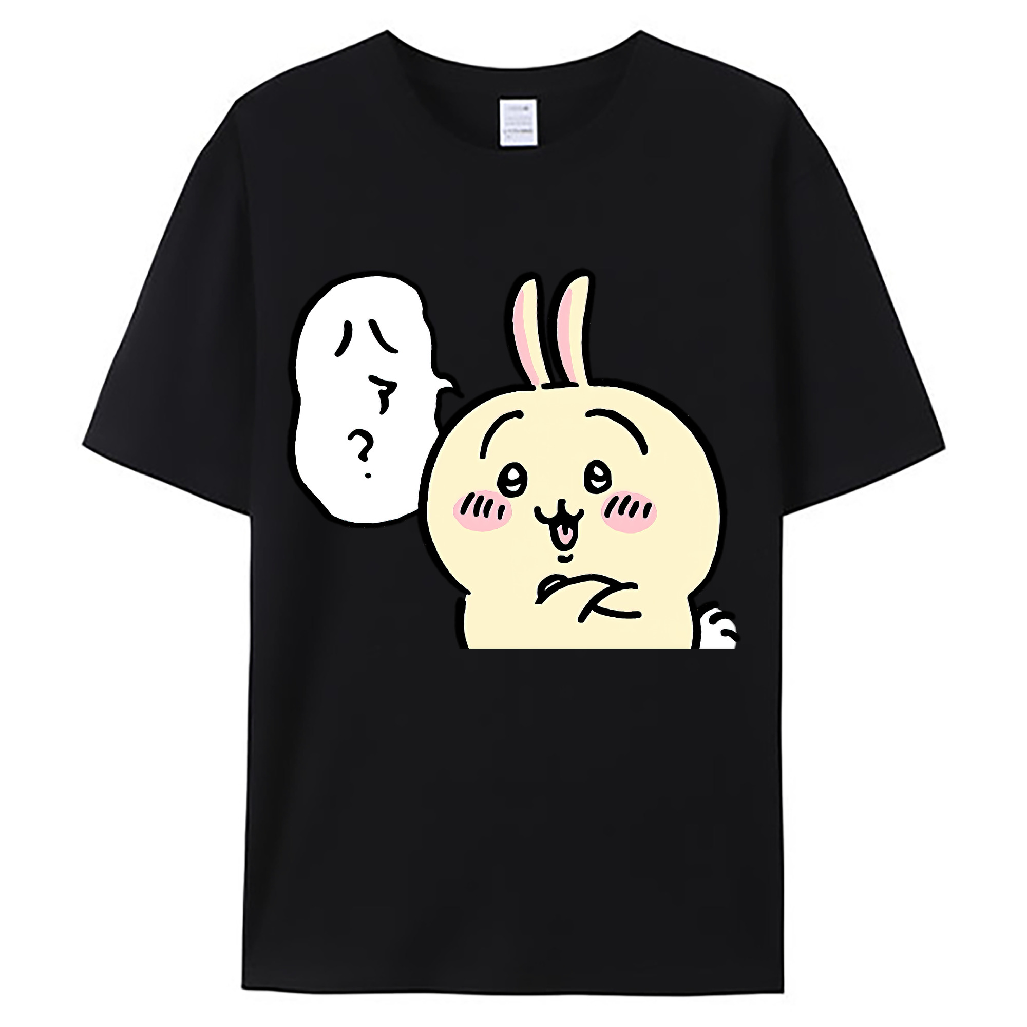 （画像用） ちいかわ うさぎ Chii-kawa usagi 綿100％ メンズ半袖Tシャツ｜肌触りやわらか＆通気性