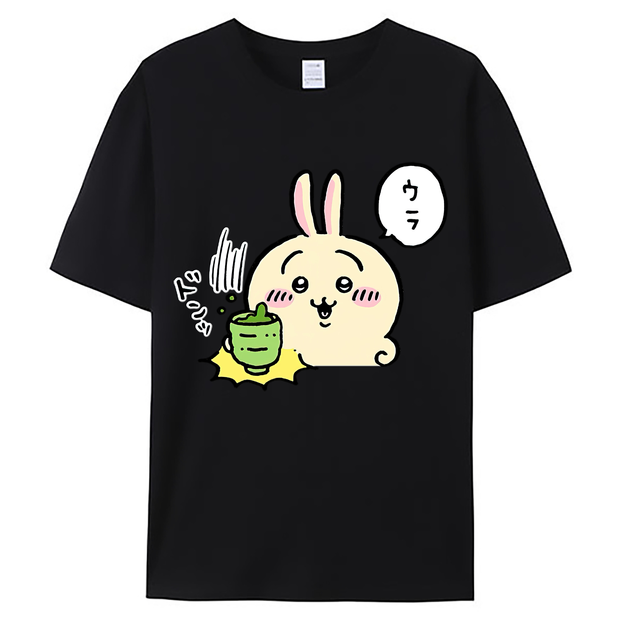 （画像用） ちいかわ うさぎ Chii-kawa usagi 綿100％ メンズ半袖Tシャツ｜肌触りやわらか＆通気性