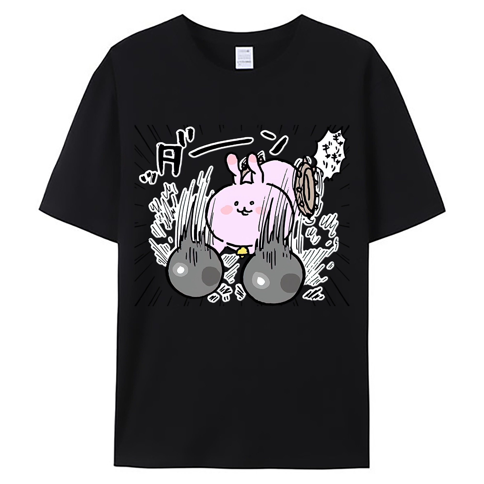 （画像用） ちいかわ うさぎ Chii-kawa usagi 綿100％ メンズ半袖Tシャツ｜肌触りやわらか＆通気性