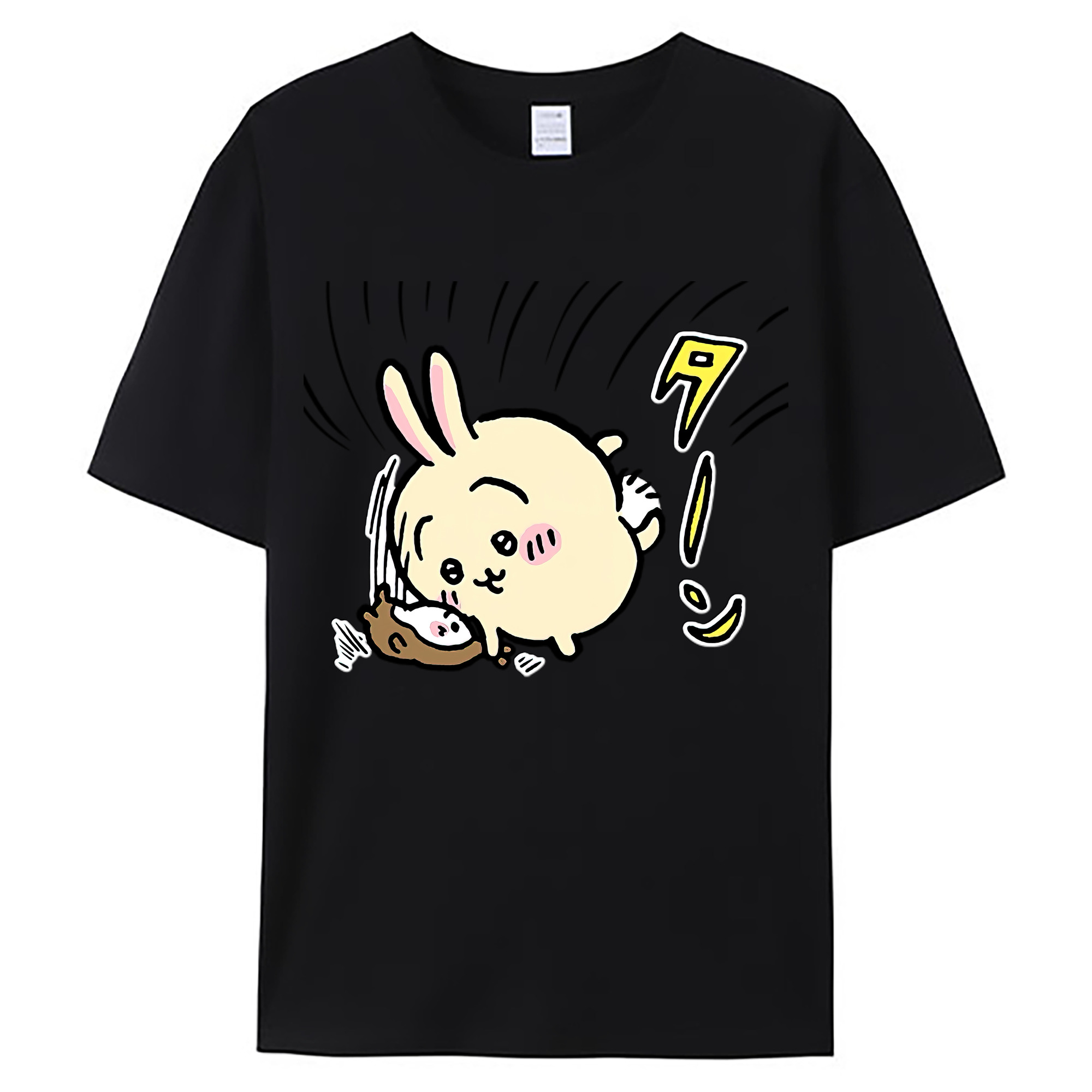 （画像用） ちいかわ うさぎ Chii-kawa usagi 綿100％ メンズ半袖Tシャツ｜肌触りやわらか＆通気性
