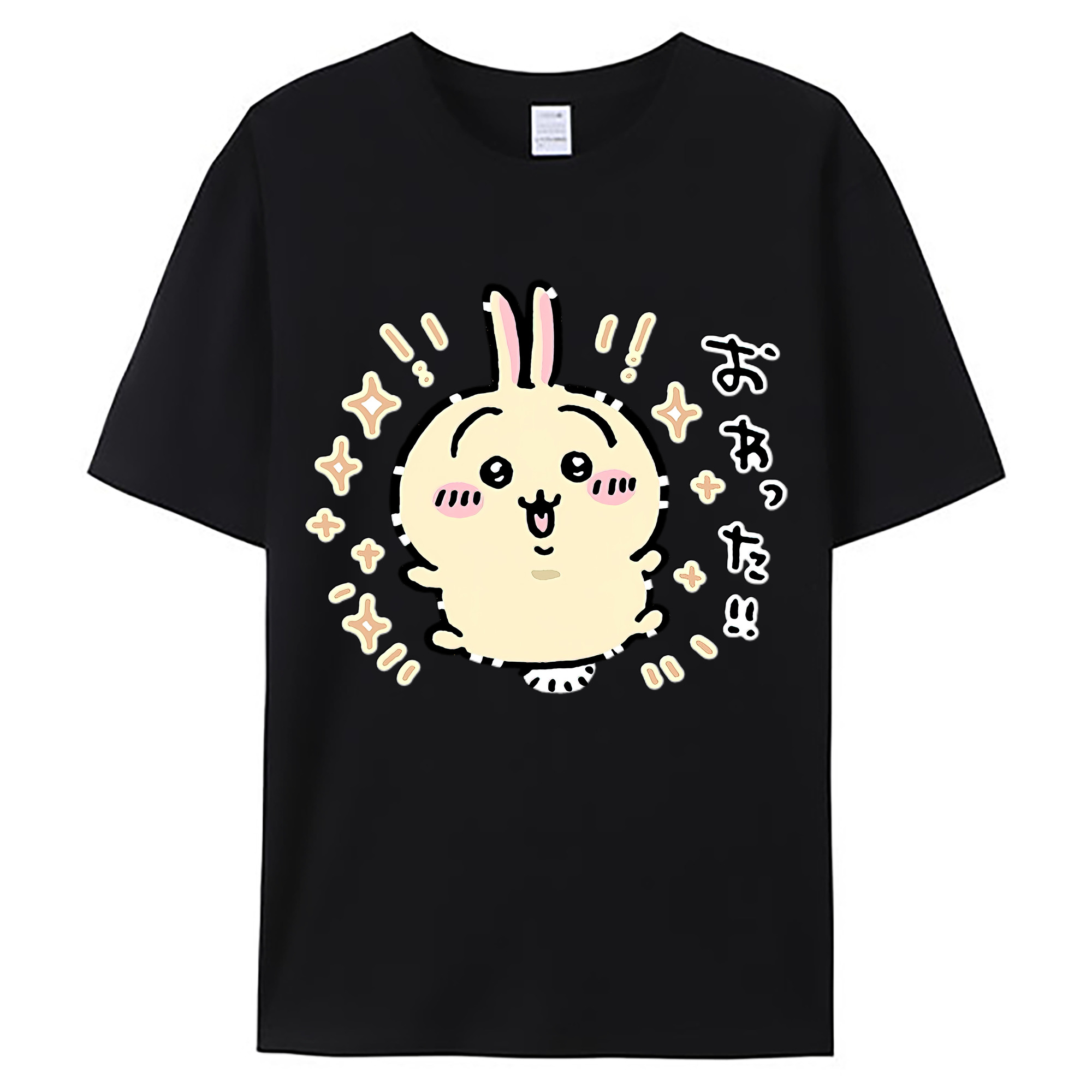（画像用） ちいかわ うさぎ Chii-kawa usagi 綿100％ メンズ半袖Tシャツ｜肌触りやわらか＆通気性