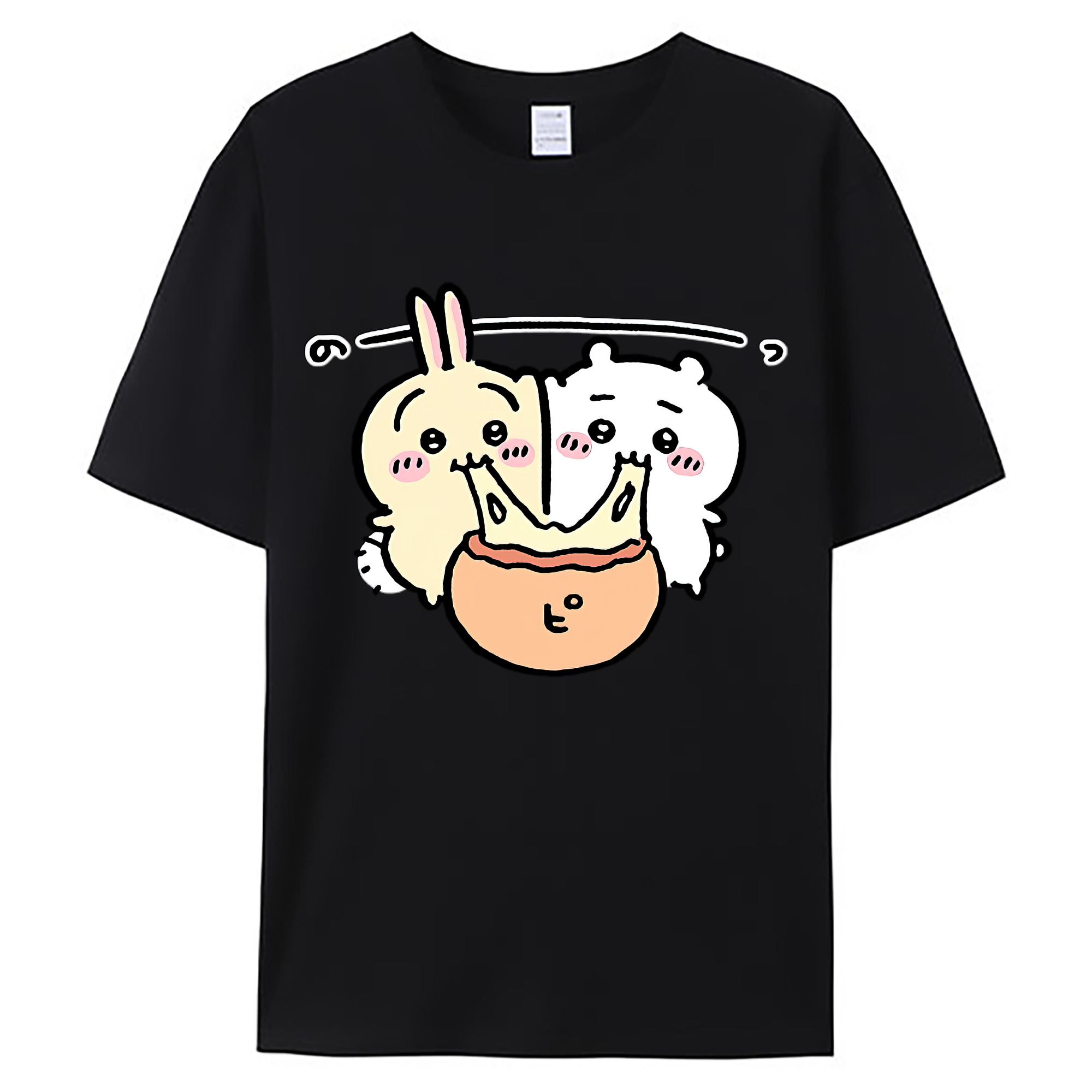 （画像用） ちいかわ うさぎ Chii-kawa usagi 綿100％ メンズ半袖Tシャツ｜肌触りやわらか＆通気性