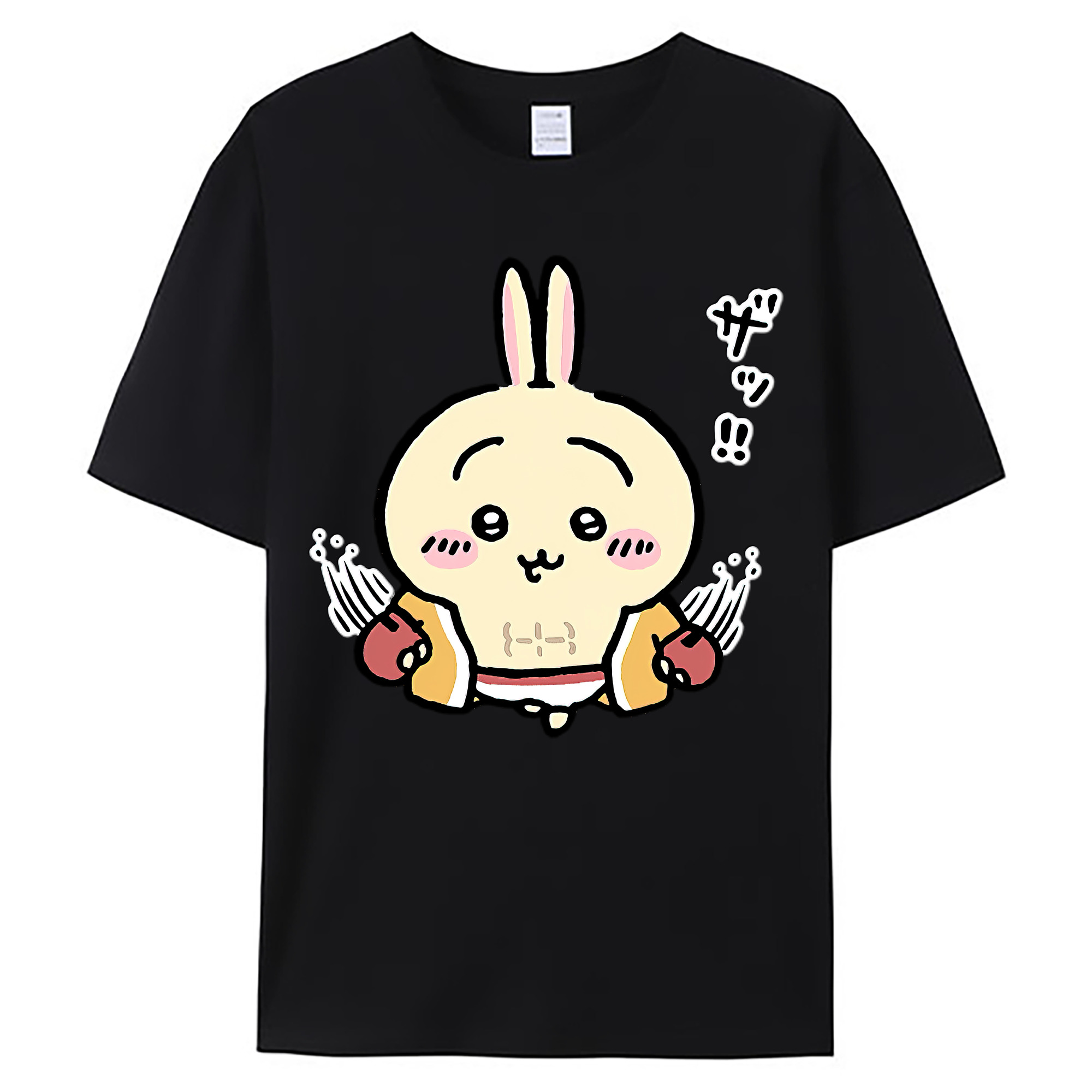 （画像用） ちいかわ うさぎ Chii-kawa usagi 綿100％ メンズ半袖Tシャツ｜肌触りやわらか＆通気性