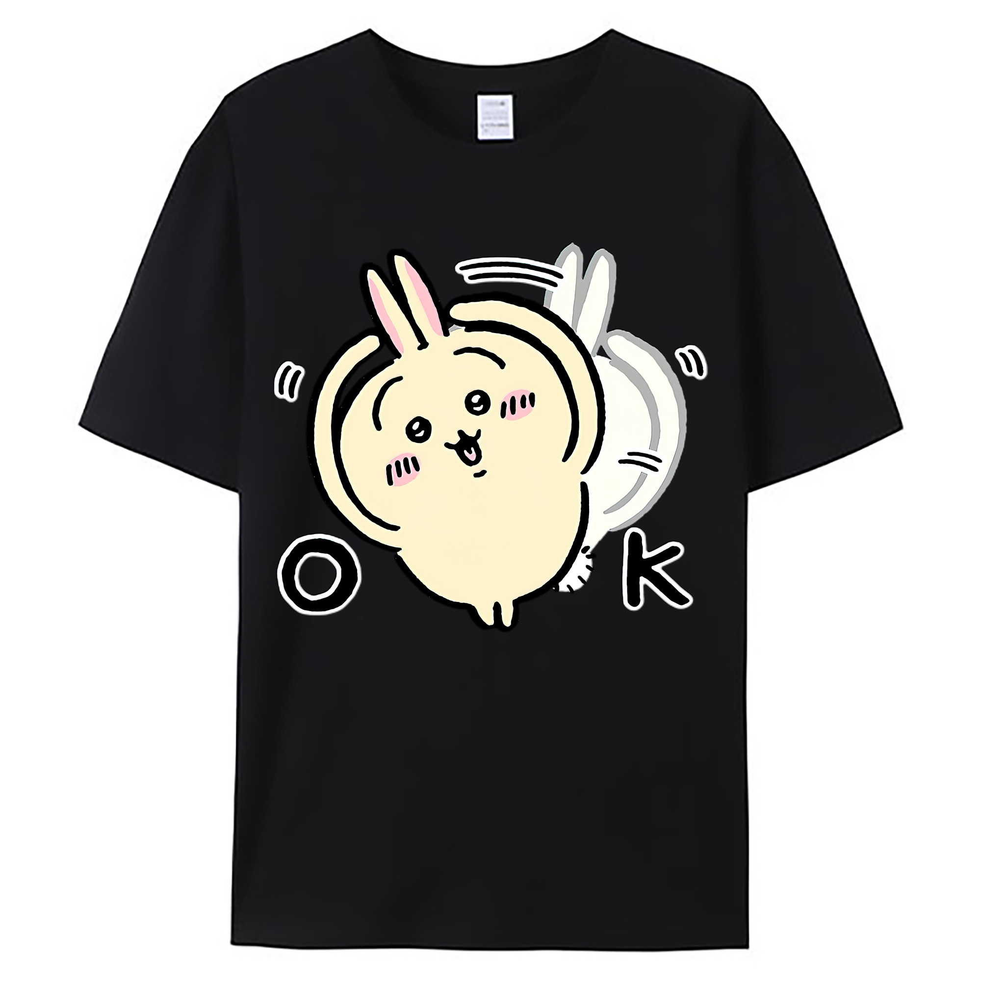 （画像用） ちいかわ うさぎ Chii-kawa usagi 綿100％ メンズ半袖Tシャツ｜肌触りやわらか＆通気性