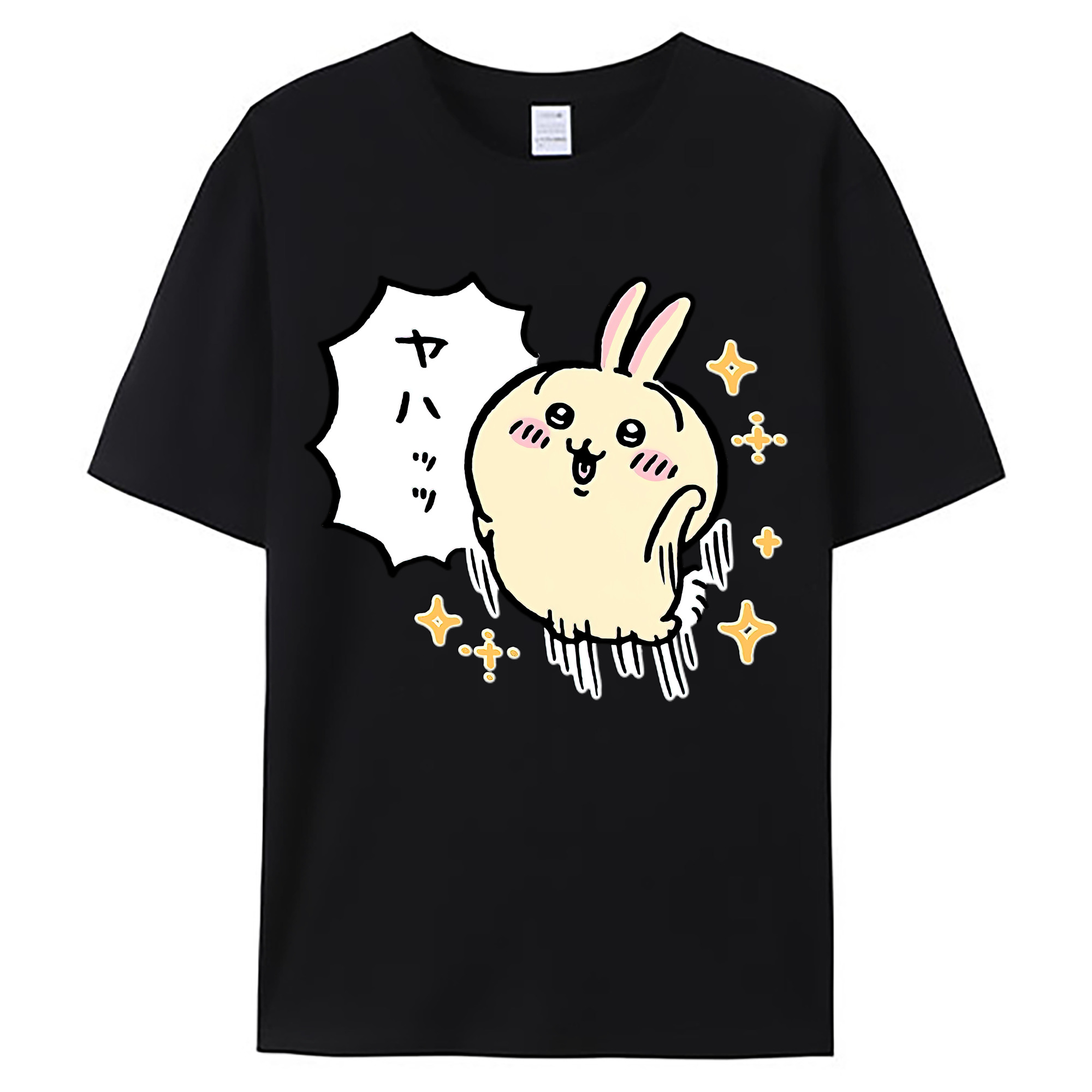 （画像用） ちいかわ うさぎ Chii-kawa usagi 綿100％ メンズ半袖Tシャツ｜肌触りやわらか＆通気性