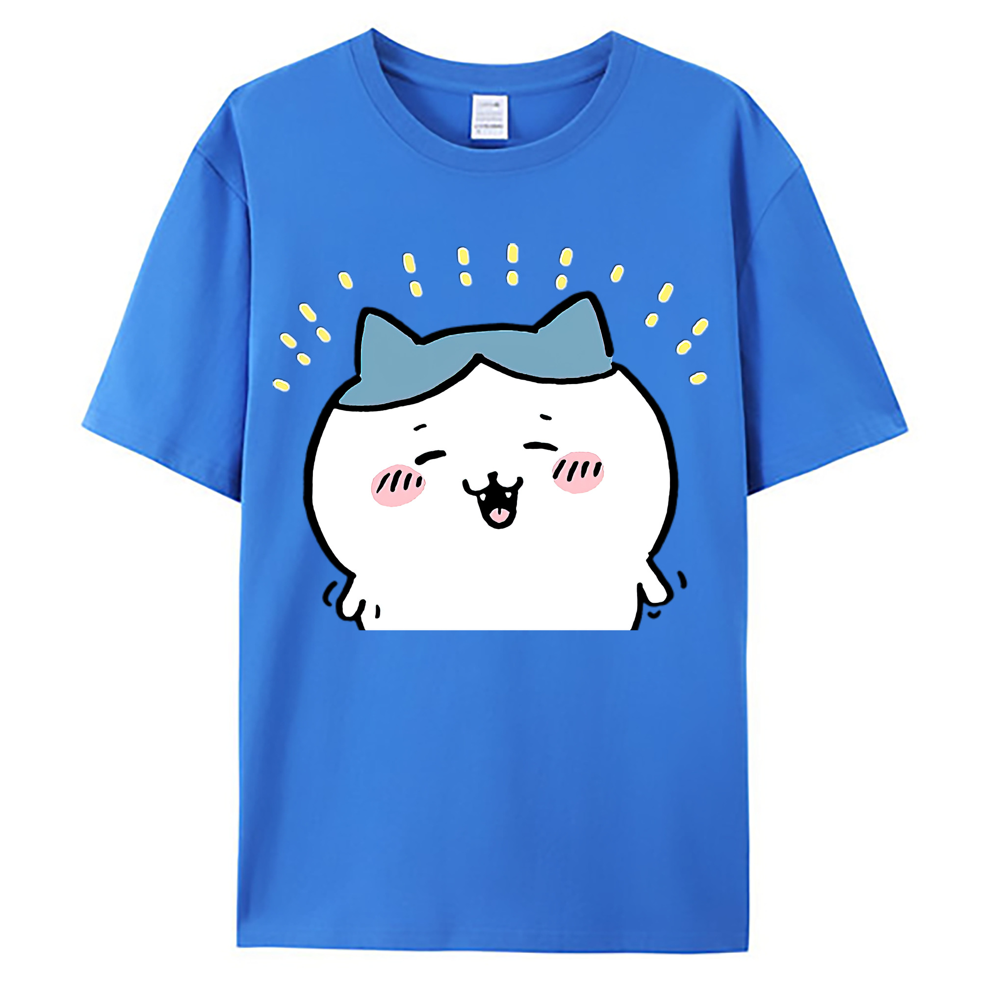 （画像用） ちいかわ ハチワレ Chii-kawa hachiware 綿100％ メンズ半袖Tシャツ｜肌触りやわらか＆通気性