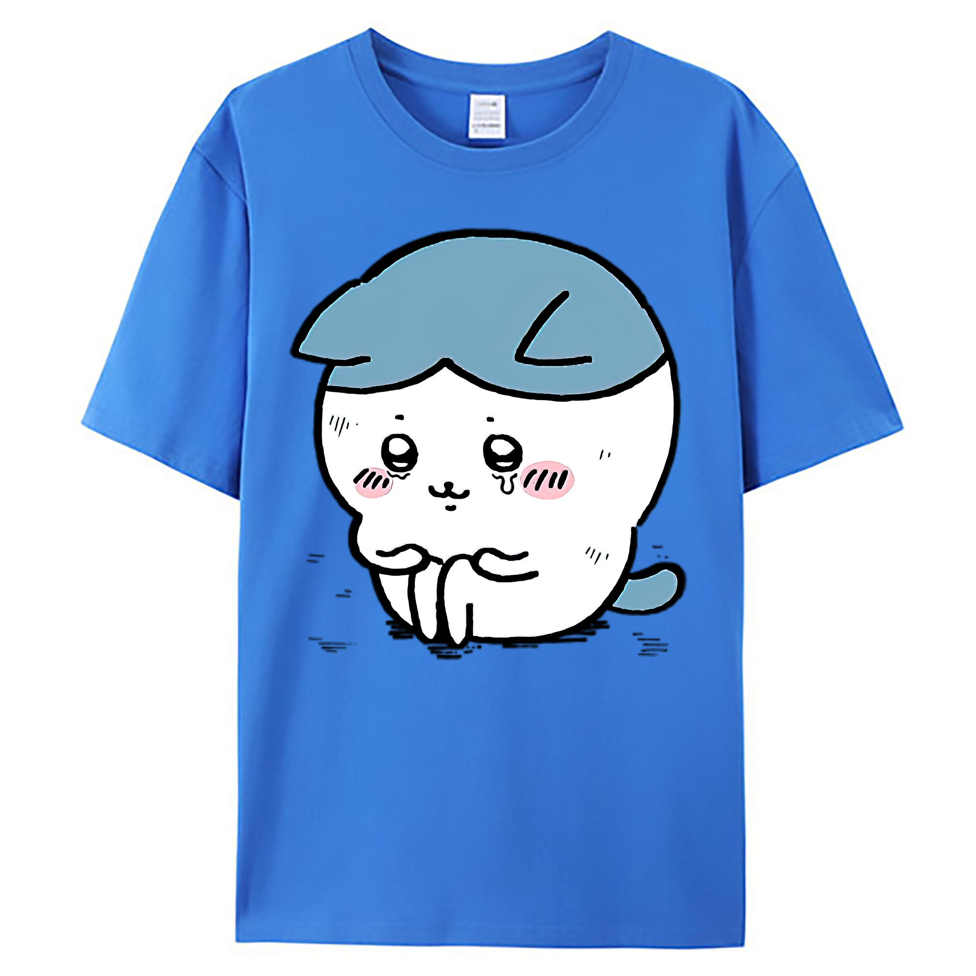 （画像用） ちいかわ ハチワレ Chii-kawa hachiware 綿100％ メンズ半袖Tシャツ｜肌触りやわらか＆通気性