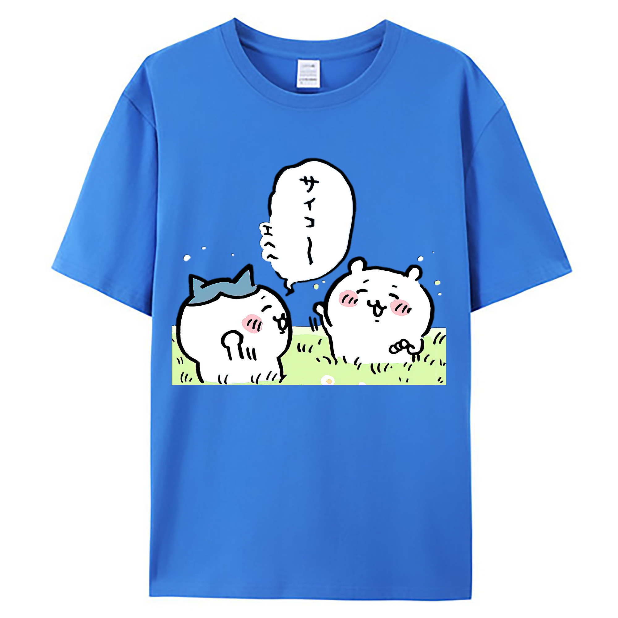 （画像用） ちいかわ ちいかわ Chii-kawa chiikawa 綿100％ メンズ半袖Tシャツ｜肌触りやわらか＆通気性
