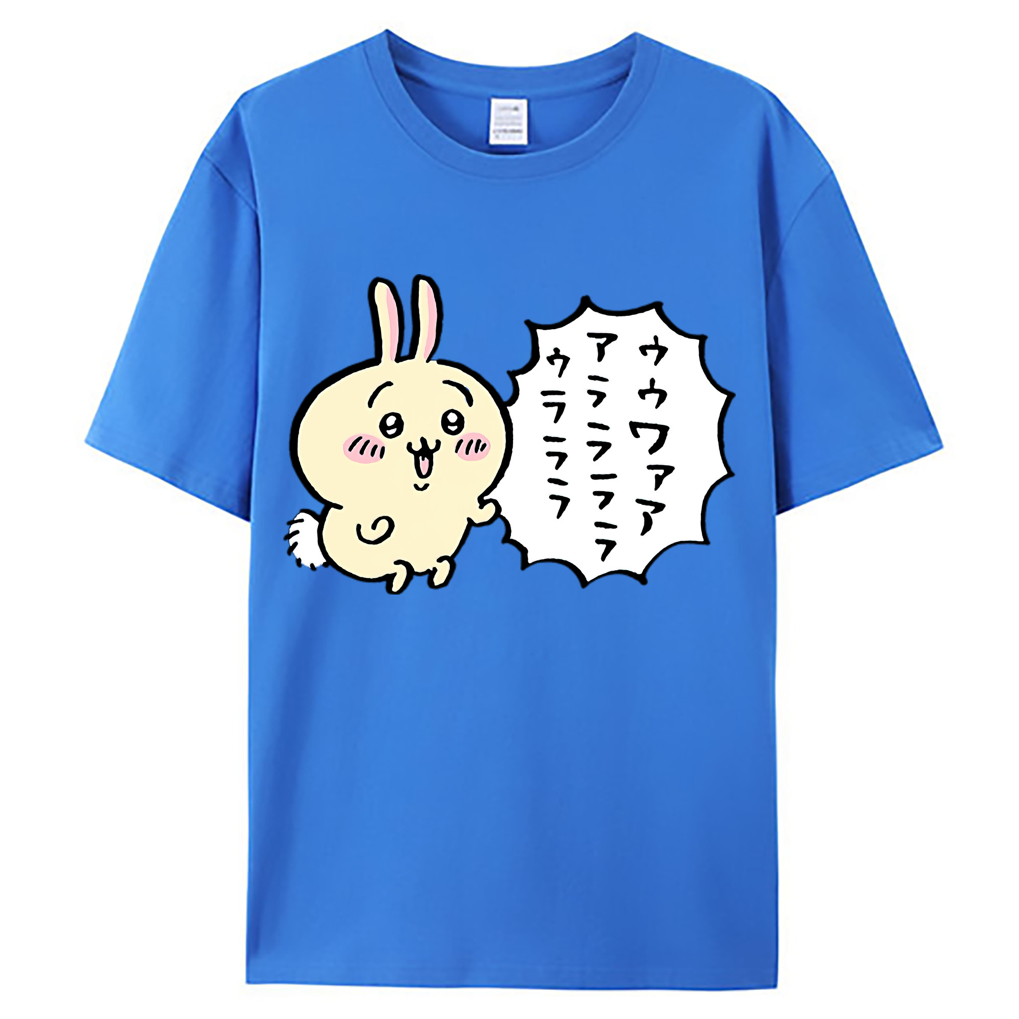 （画像用） ちいかわ うさぎ Chii-kawa usagi 綿100％ メンズ半袖Tシャツ｜肌触りやわらか＆通気性