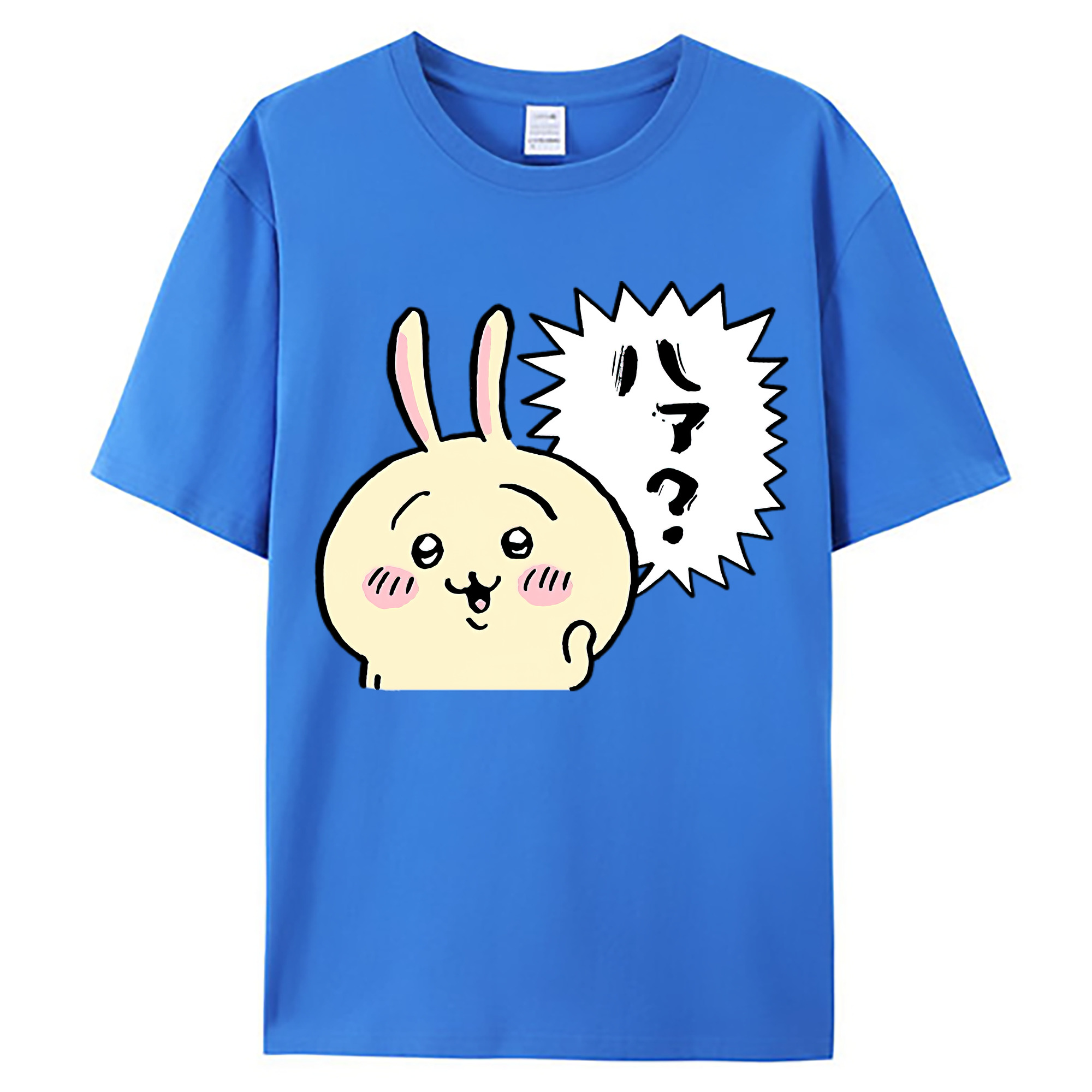 （画像用） ちいかわ うさぎ Chii-kawa usagi 綿100％ メンズ半袖Tシャツ｜肌触りやわらか＆通気性