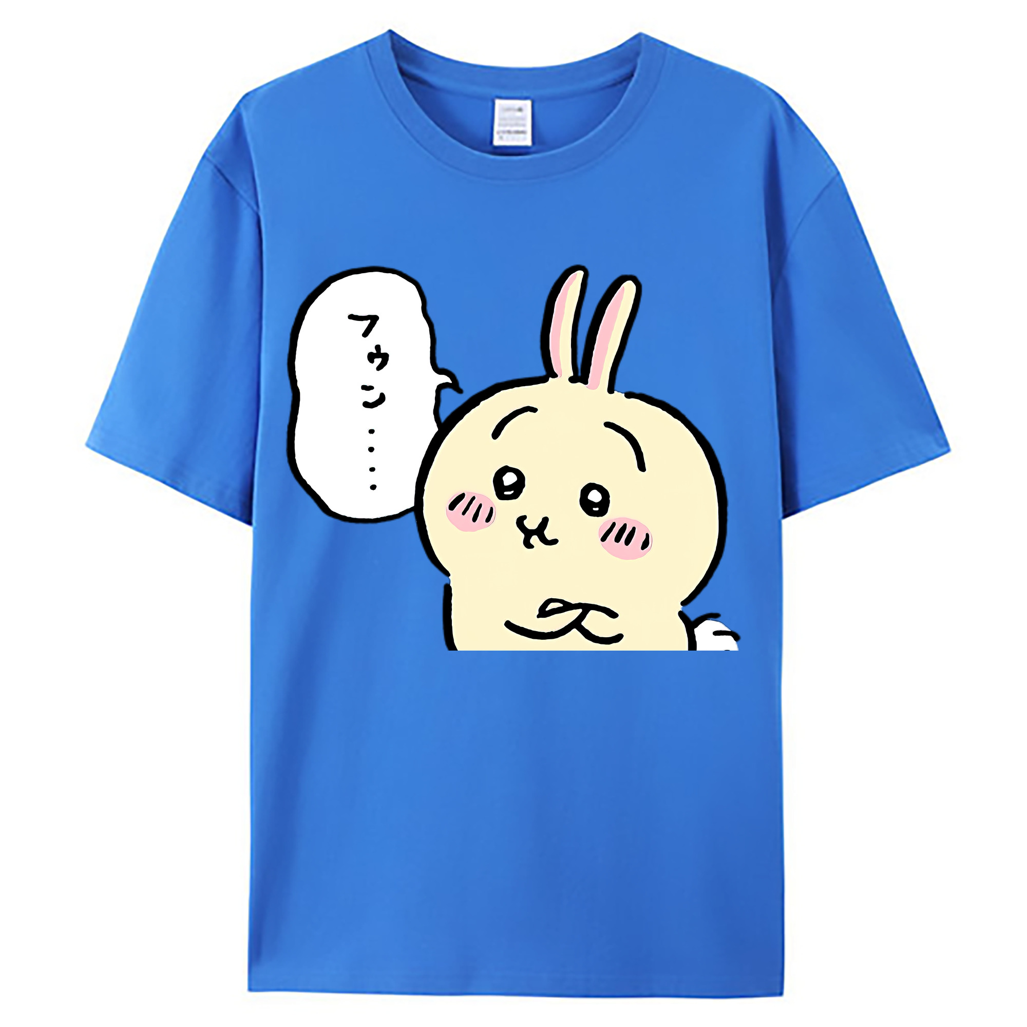 （画像用） ちいかわ うさぎ Chii-kawa usagi 綿100％ メンズ半袖Tシャツ｜肌触りやわらか＆通気性