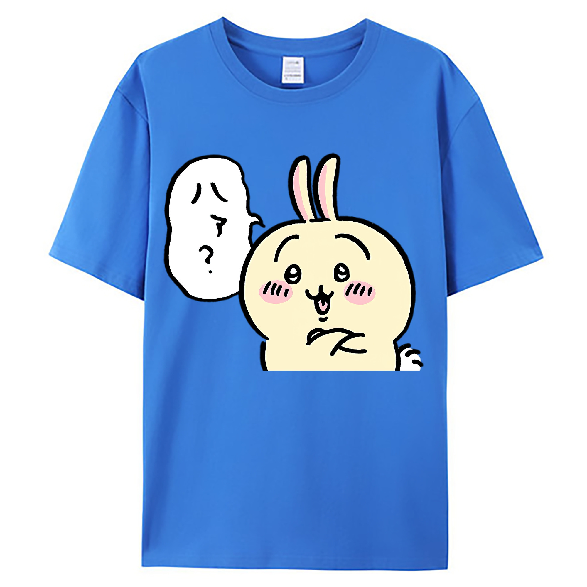 （画像用） ちいかわ うさぎ Chii-kawa usagi 綿100％ メンズ半袖Tシャツ｜肌触りやわらか＆通気性