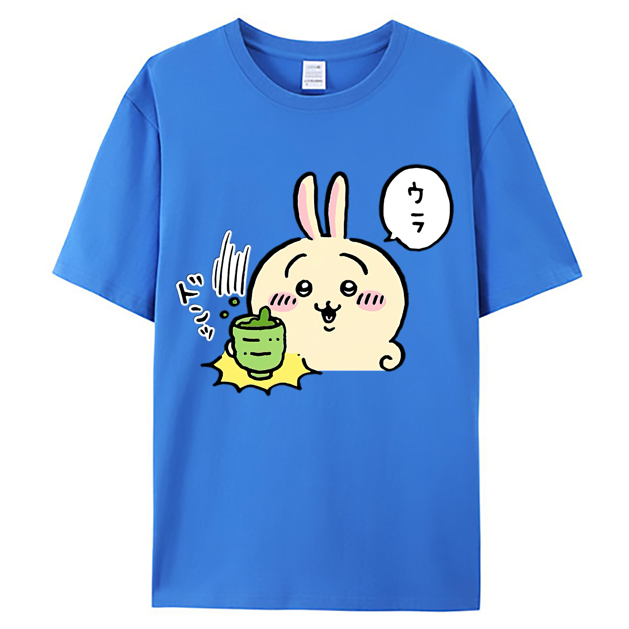 （画像用） ちいかわ うさぎ Chii-kawa usagi 綿100％ メンズ半袖Tシャツ｜肌触りやわらか＆通気性