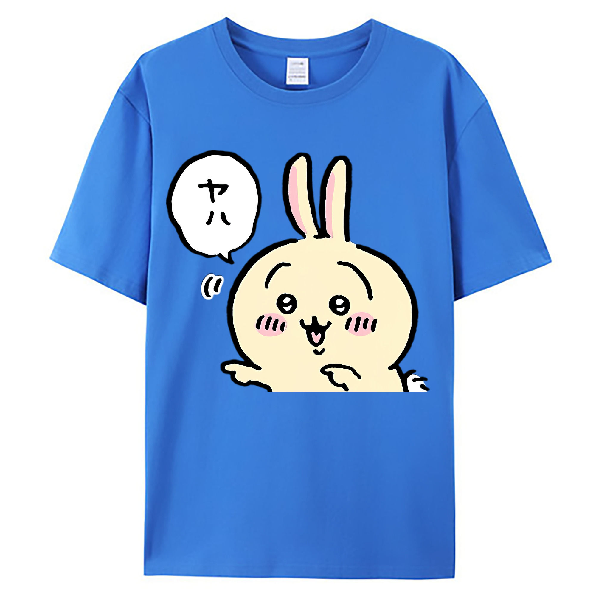 （画像用） ちいかわ うさぎ Chii-kawa usagi 綿100％ メンズ半袖Tシャツ｜肌触りやわらか＆通気性