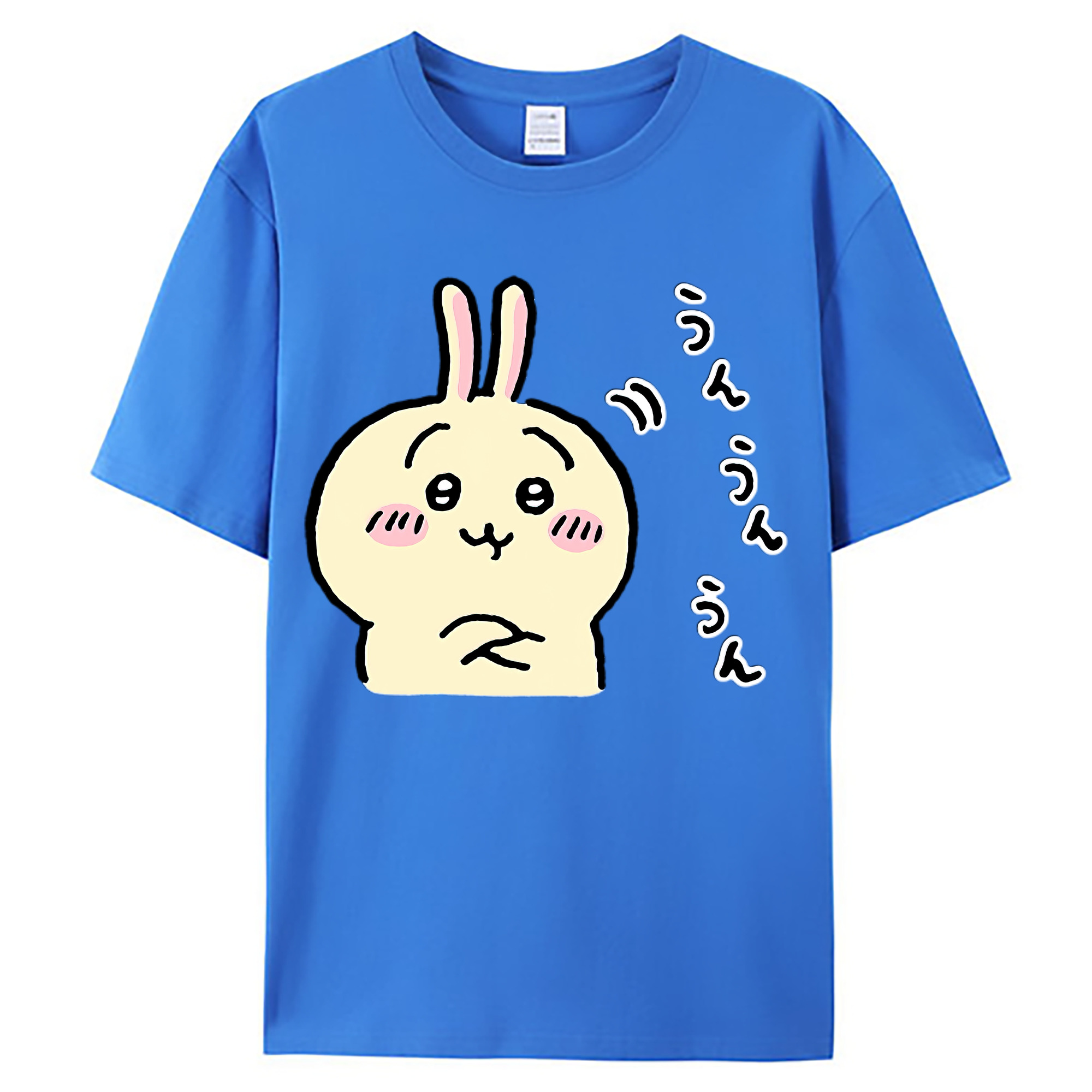 （画像用） ちいかわ うさぎ Chii-kawa usagi 綿100％ メンズ半袖Tシャツ｜肌触りやわらか＆通気性