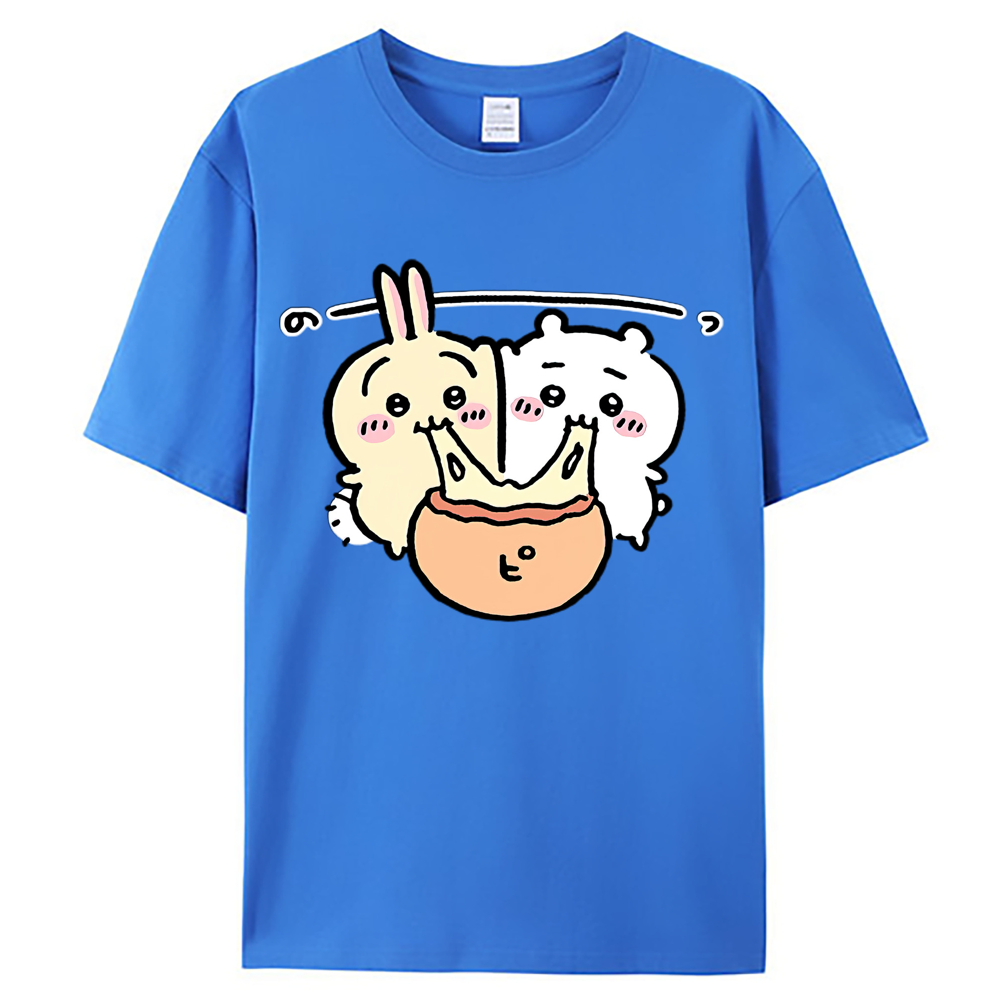 （画像用） ちいかわ うさぎ Chii-kawa usagi 綿100％ メンズ半袖Tシャツ｜肌触りやわらか＆通気性