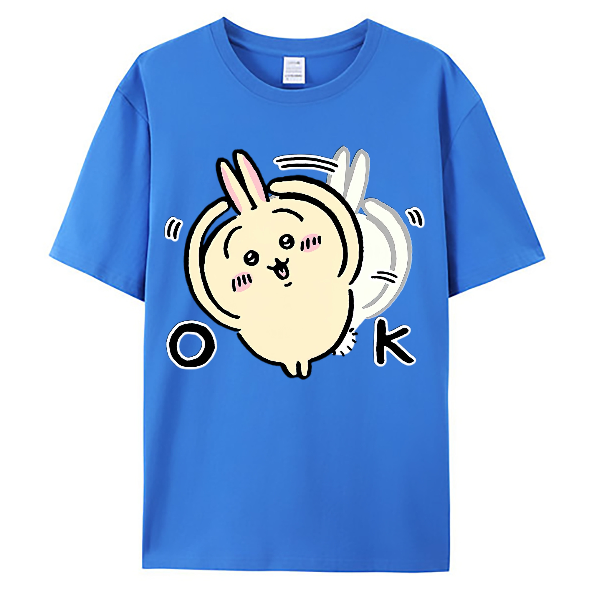 （画像用） ちいかわ うさぎ Chii-kawa usagi 綿100％ メンズ半袖Tシャツ｜肌触りやわらか＆通気性