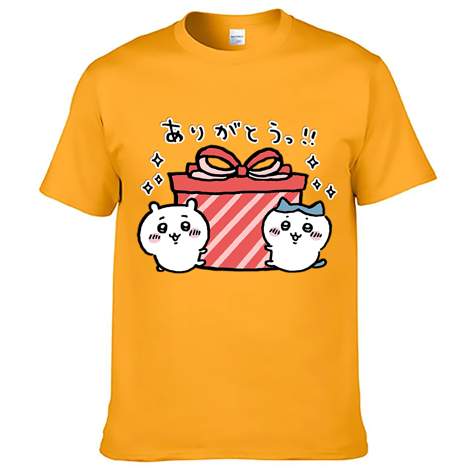 （画像用） ちいかわ ハチワレ Chii-kawa hachiware 綿100％ メンズ半袖Tシャツ｜肌触りやわらか＆通気性