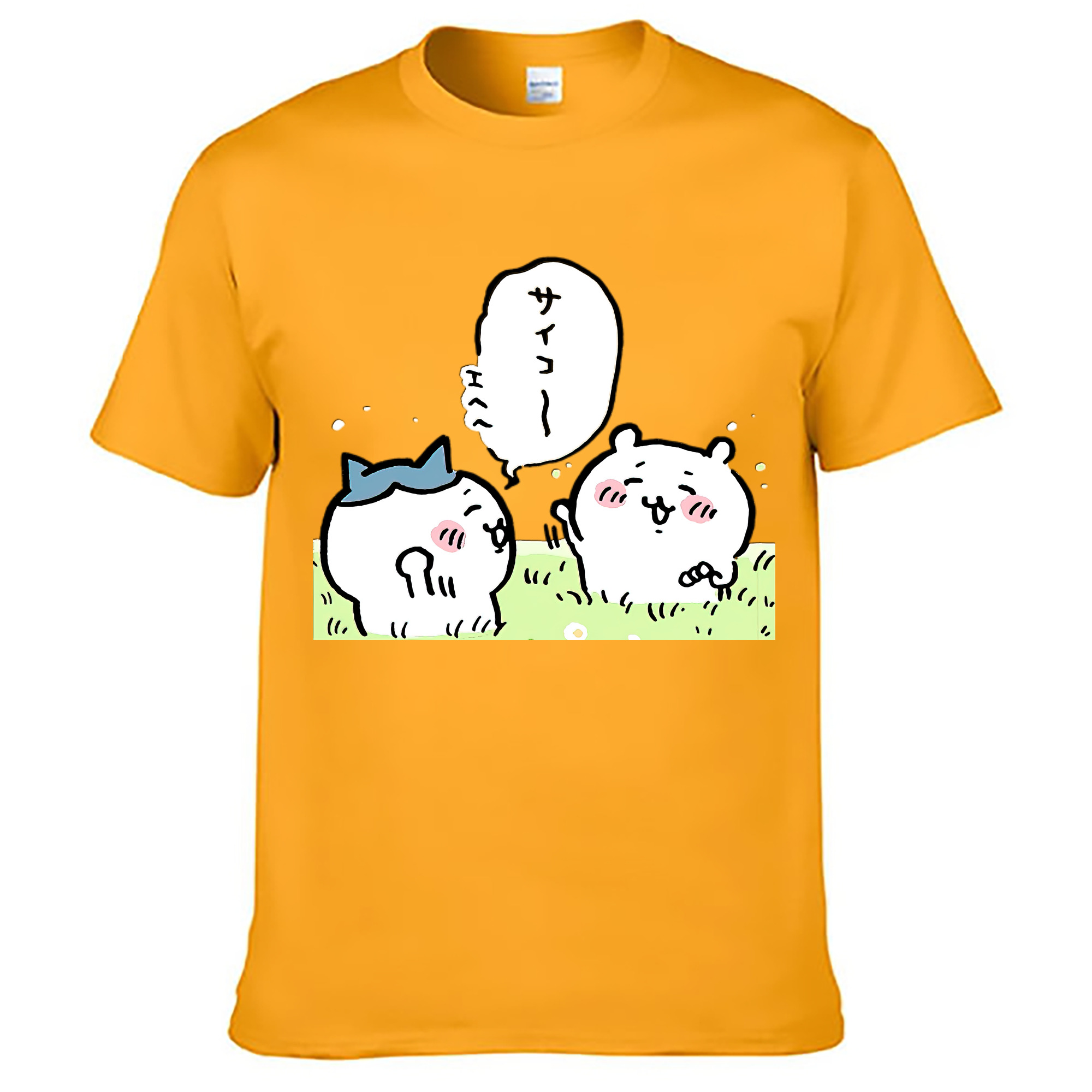 （画像用） ちいかわ ちいかわ Chii-kawa chiikawa 綿100％ メンズ半袖Tシャツ｜肌触りやわらか＆通気性
